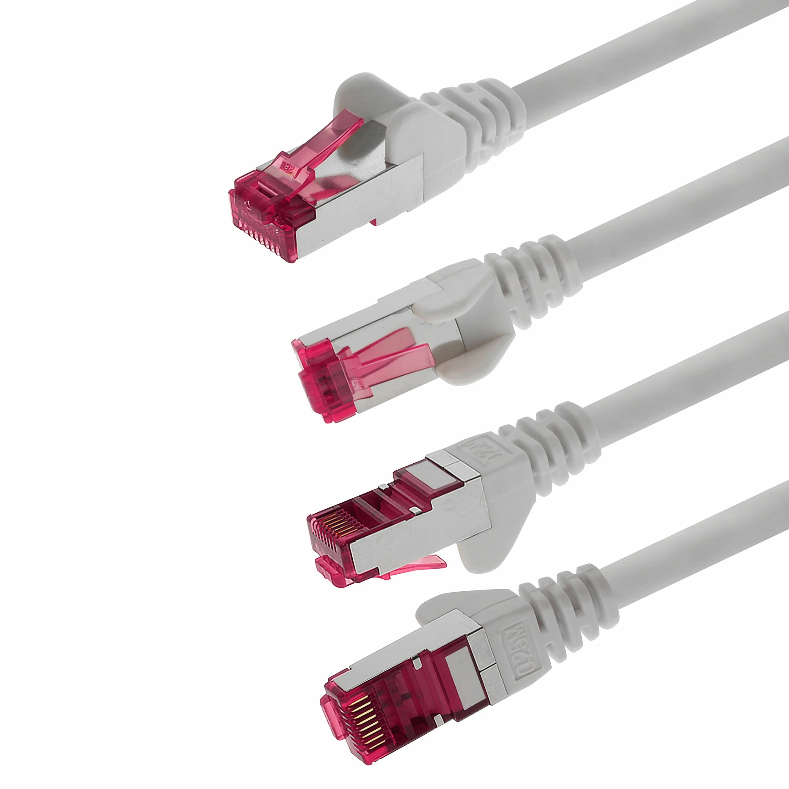0,25 m - CAT6a - Kabel sieciowy 7 kolorów - 7 sztuk CAT 6a S-FTP podwójnie ekranowany PIMF 500 MHz bezhalogenowy kabel krosowy kompatybilny z CAT5 CAT6 CAT7 CAT8 10GBASE-T - 10000 Mb/s do przełącznika, routera, modemu, punktu dostępu, paneli krosowniczych