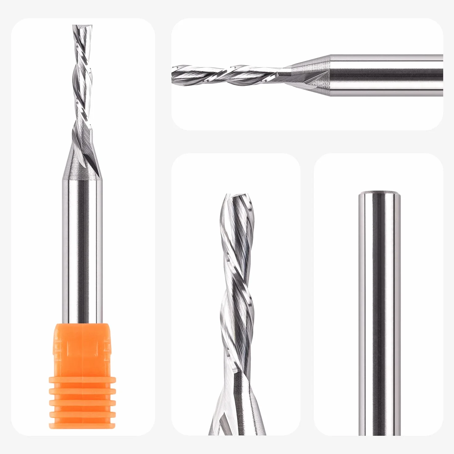 SpeTool Frez do rowków spiralnych 8 mm, trzonek downcut 4 mm, średnica cięcia 20 mm, długość cięcia wiertło frezarskie 2 rowki, frez spiralny, frez do rowków VHM, frez trzpieniowy, frez CNC do