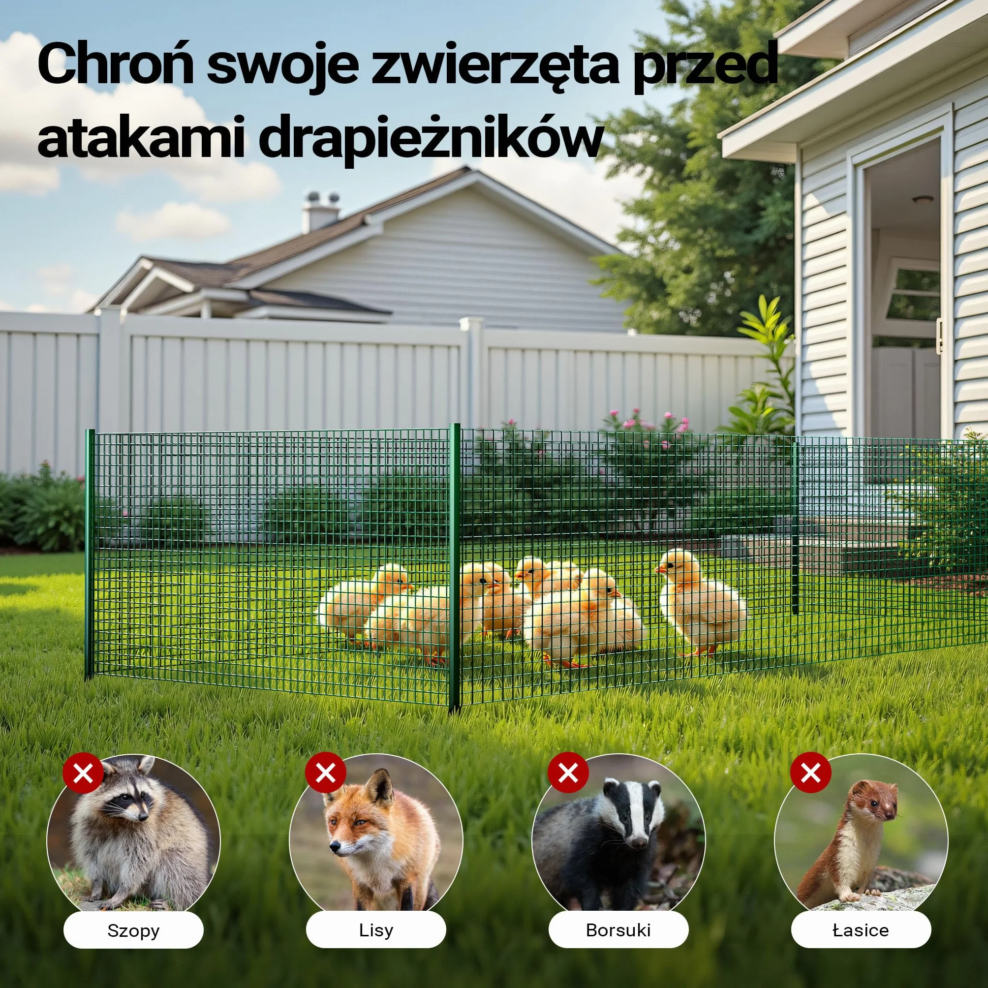 Wiltec Siatka ogrodzeniowa ocynkowana 0,5 x 5 m, zielona, stalowa siatka leśna na woliery i gryzonie, drut 1,42 mm, oczka 25 x 25 mm