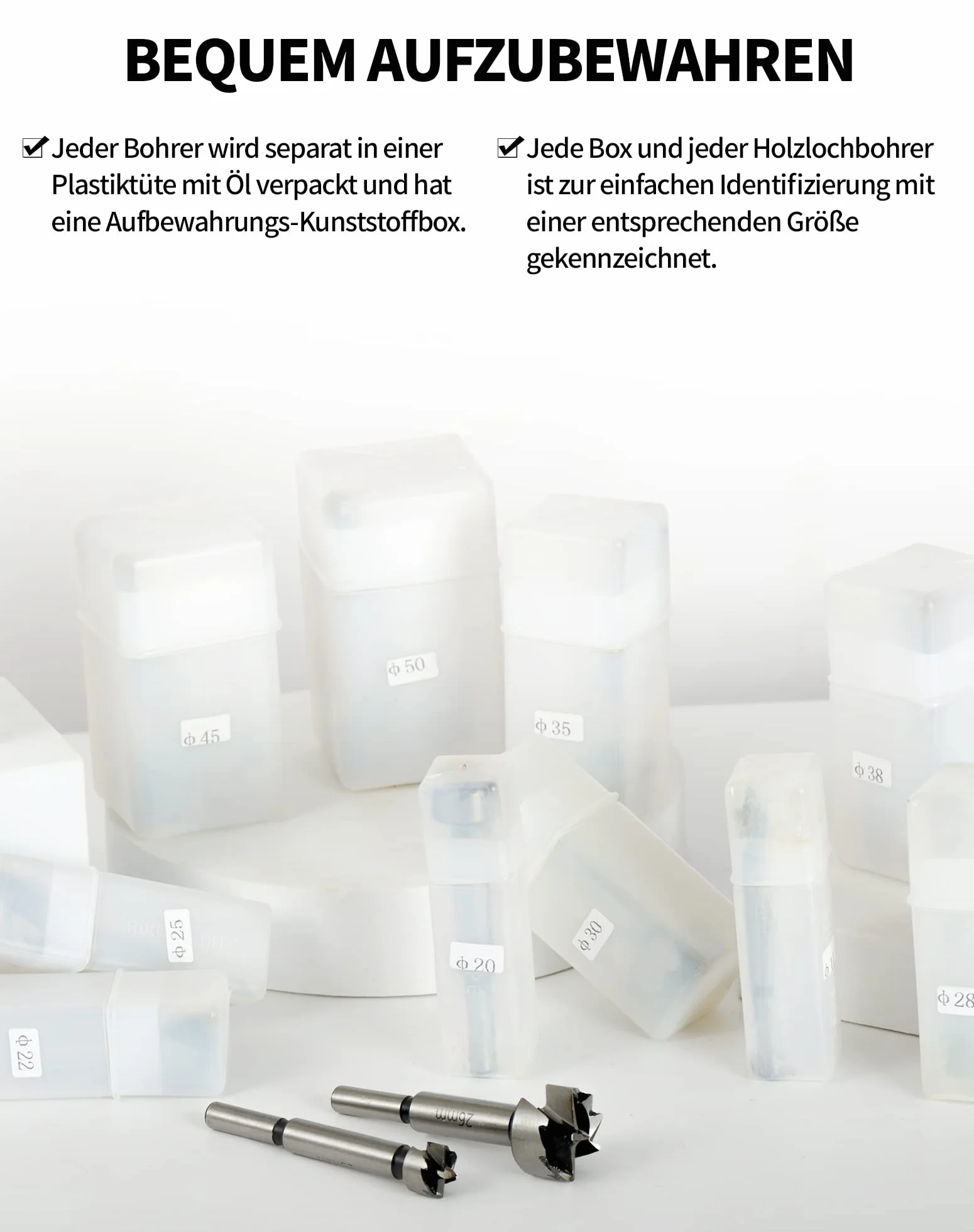 Wiertło Forstnera 22 mm LAOYE Forstner do drewna i tworzywa sztucznego, Ø 22,0 mm, bity Forstnera z okrągłym trzonkiem – profesjonalne nasadki wiertnicze z okrągłym trzpieniem, długość 90 mm,