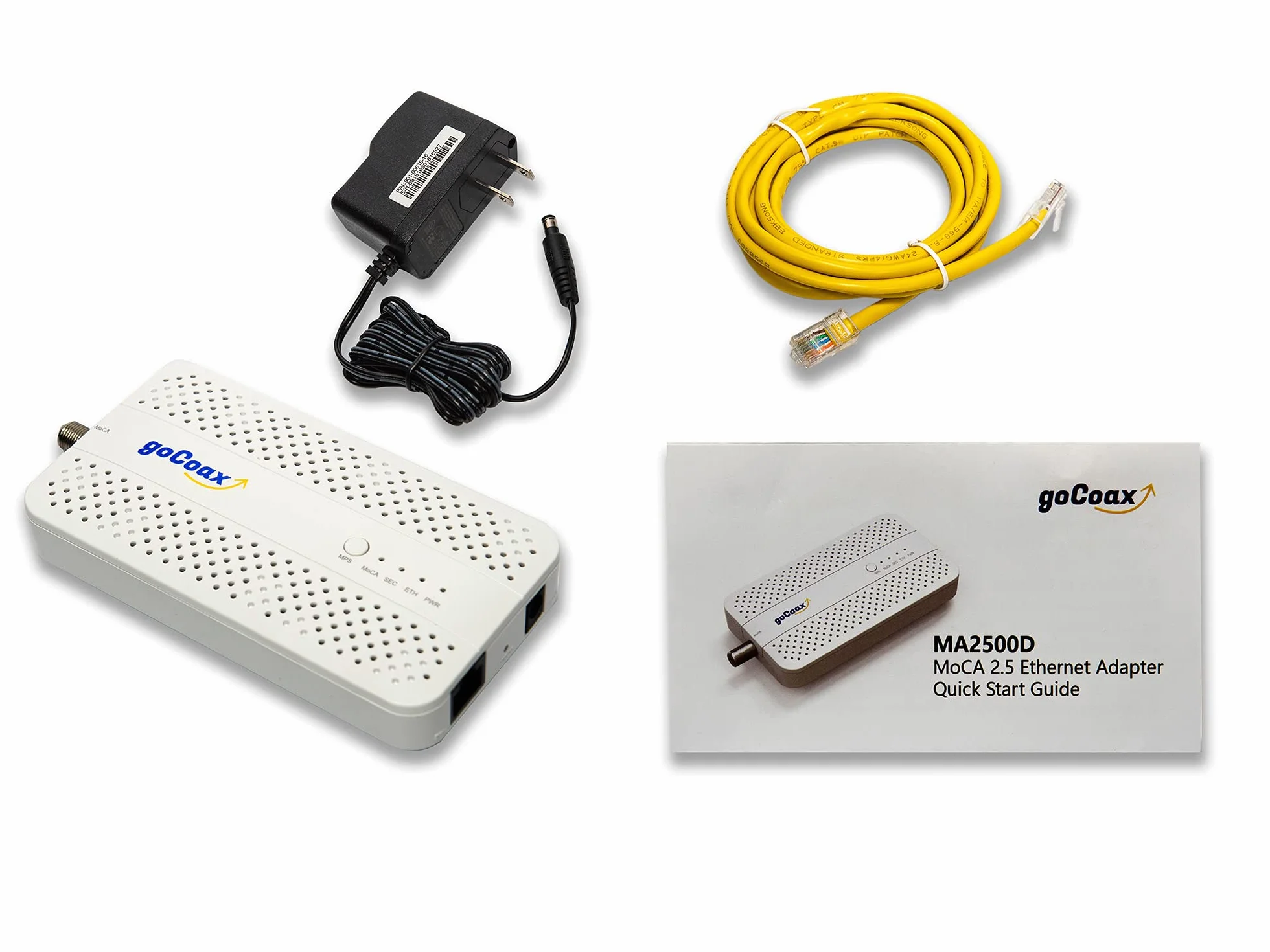 GoCoax MoCA Adapter 2.5 GbE Ethernet 1 Port MA2500D biały
