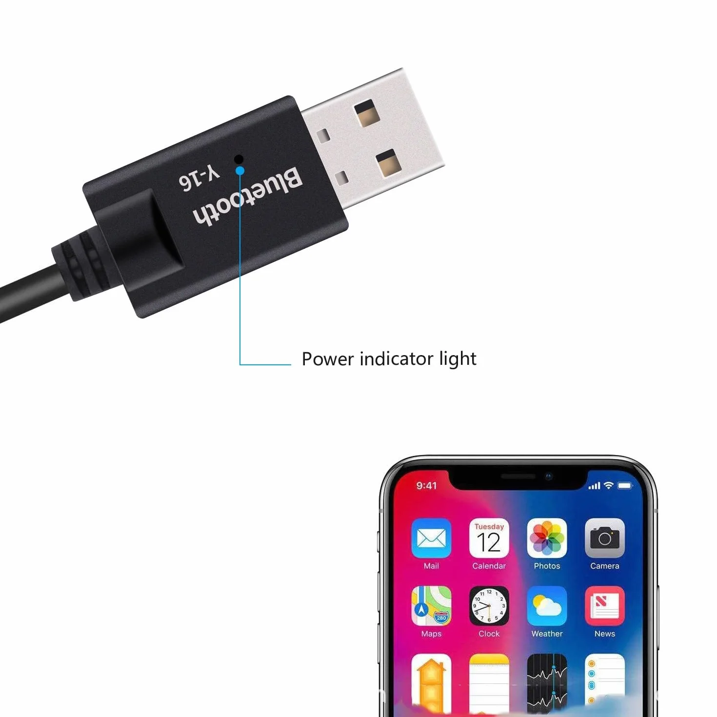Odbiornik Bluetooth, mini USB 3,5 mm, Jack AUX, audio, MP3, adapter do bezprzewodowej klawiatury, radia FM, głośników