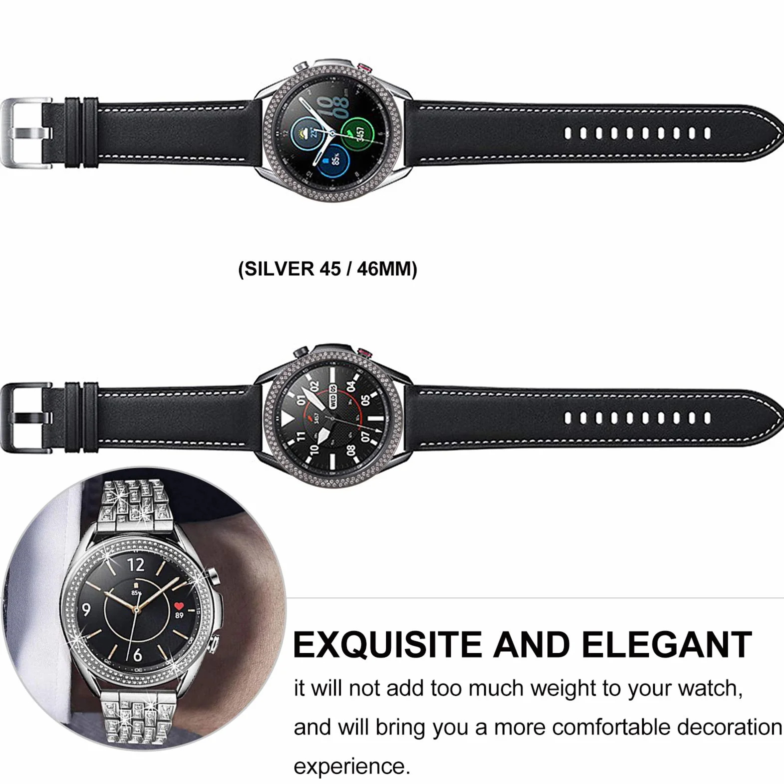 iplusmile 1 Zestaw Pierścieni Zegarka z Diamentową Ramką Kompatybilny z Watch Dekoracyjny Akcesorium