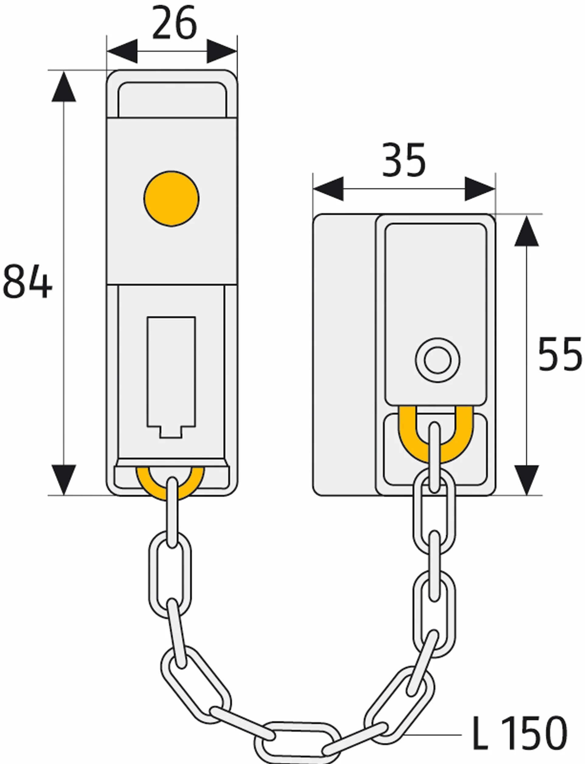 ABUS Łańcuch do drzwi zamykany SK79, biały, 03969