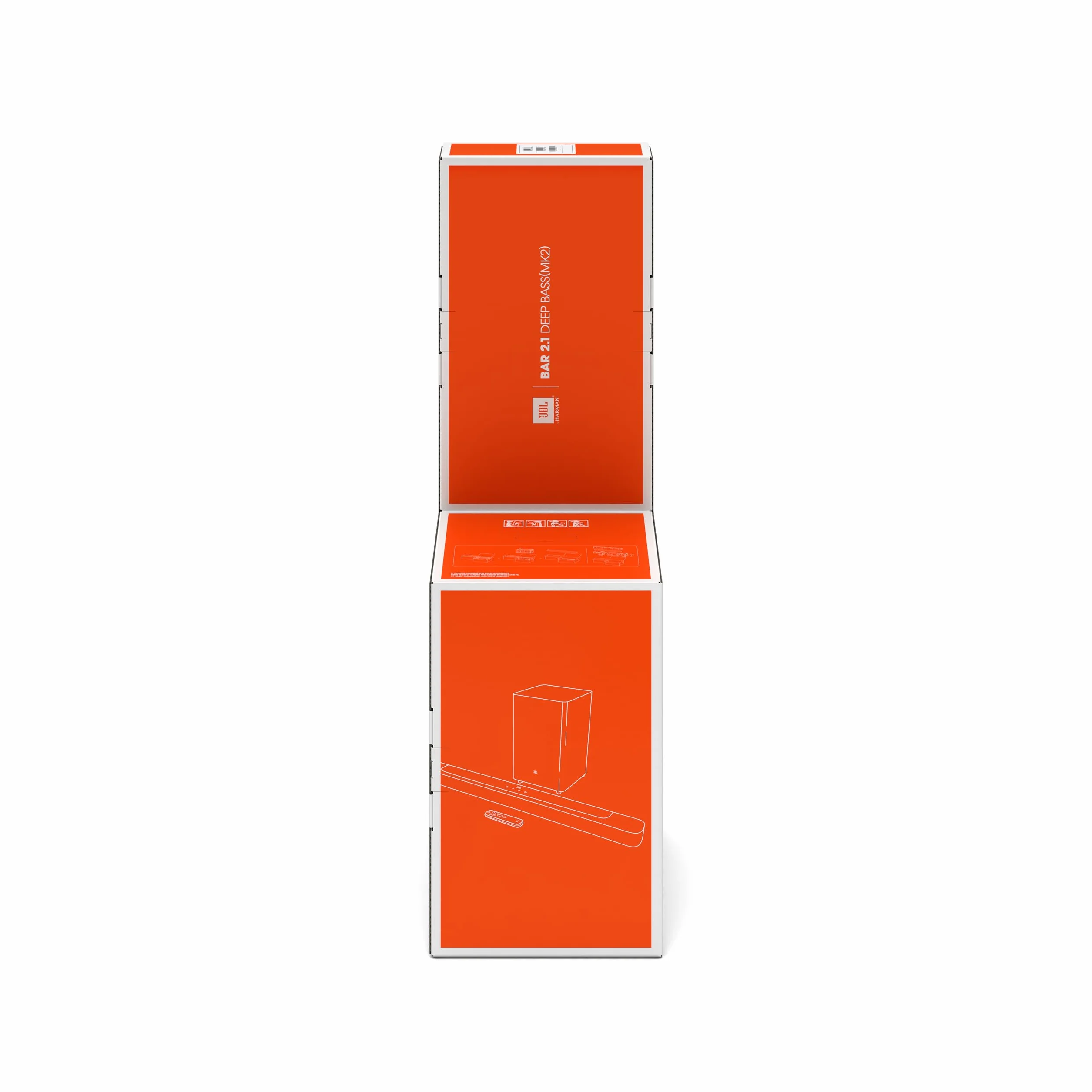 JBL Bar 2.1 Deep Bass MK2 - Kompaktowy 2.1 kanałowy głośnik soundbar, z bezprzewodowym subwooferem, Bluetooth, Dolby Digital, JBL Surround Sound, HDMI, USB, mocne basy i efekt kina domowego