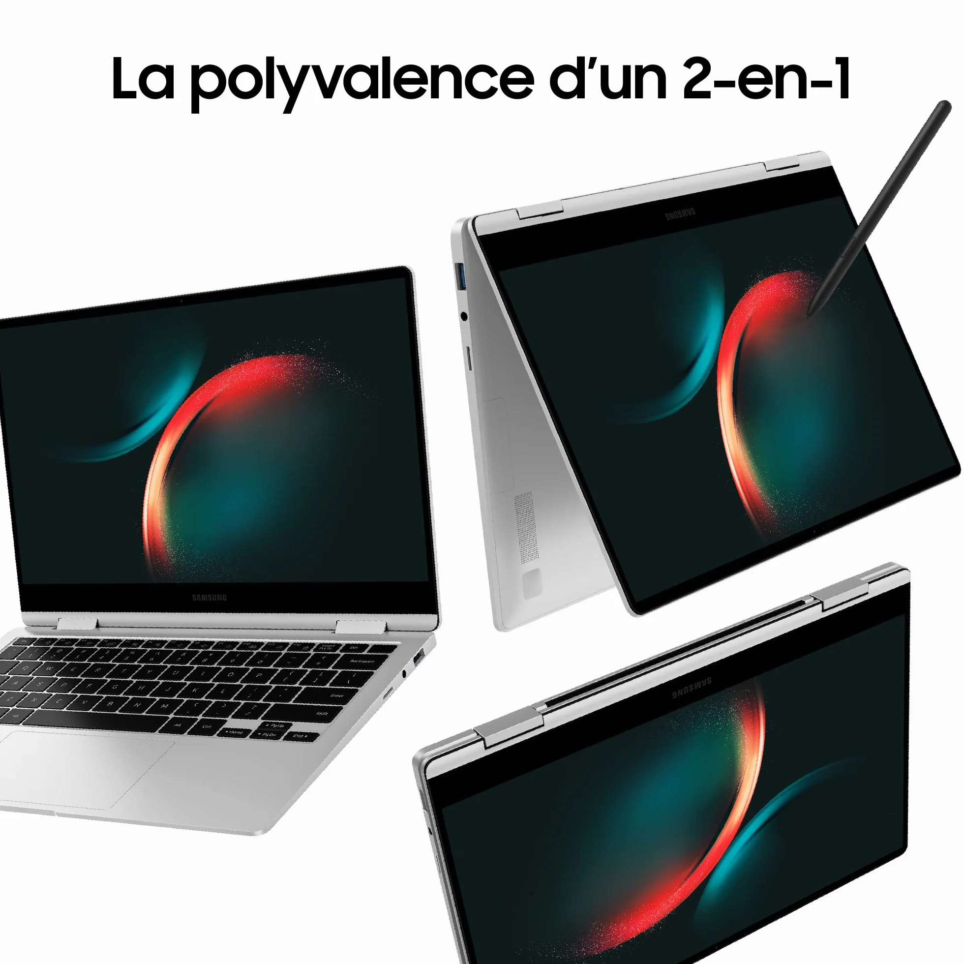 Samsung Galaxy Book3 360 NP750QFG-KB1FR Laptop, Intel Core i7, 16 GB RAM, 512 GB SSD, Intel Xe Graphics, Windows 11 Home, AZERTY, Szary, 15,6''