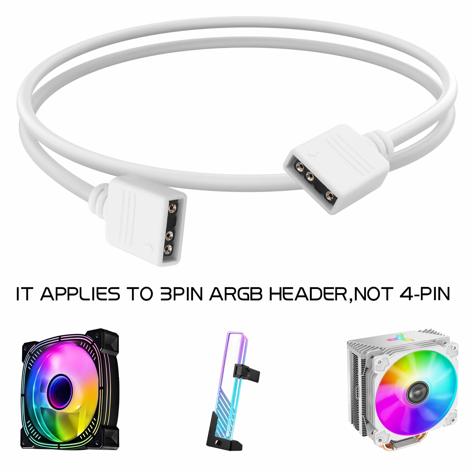 YAODHAOD 12 V 4-biegunowy RGB 5 V 3-biegunowy ARGB kabel rozdzielający przedłużacz 50 cm