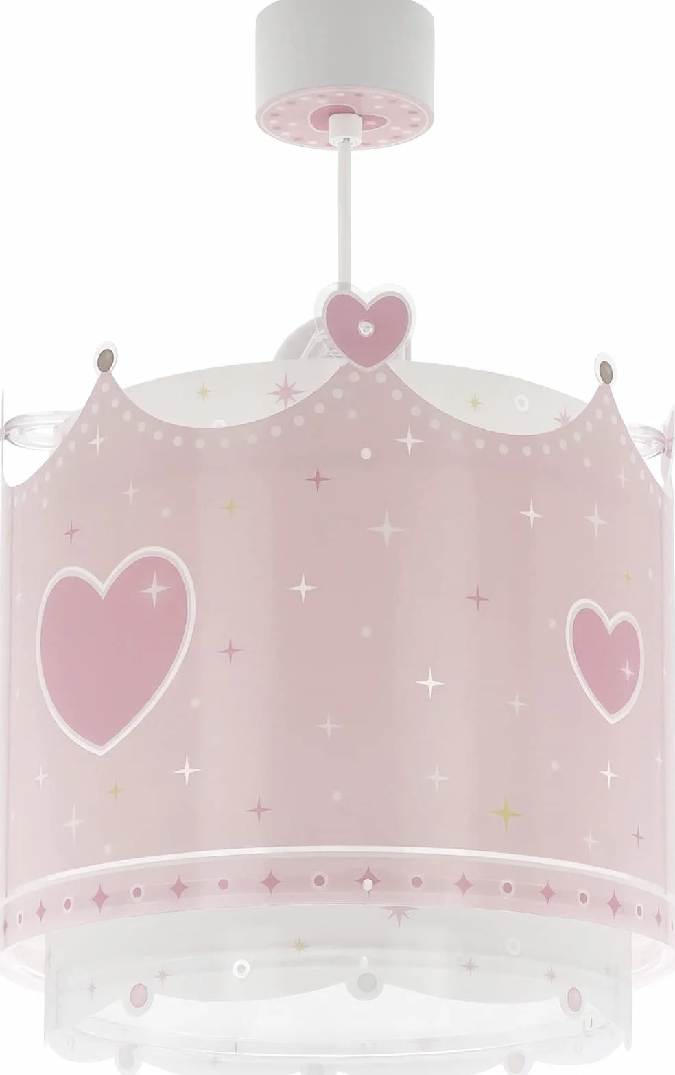 Lampa sufitowa dziecięca Dalber Little Queen Crown Hearts różowa (61102)