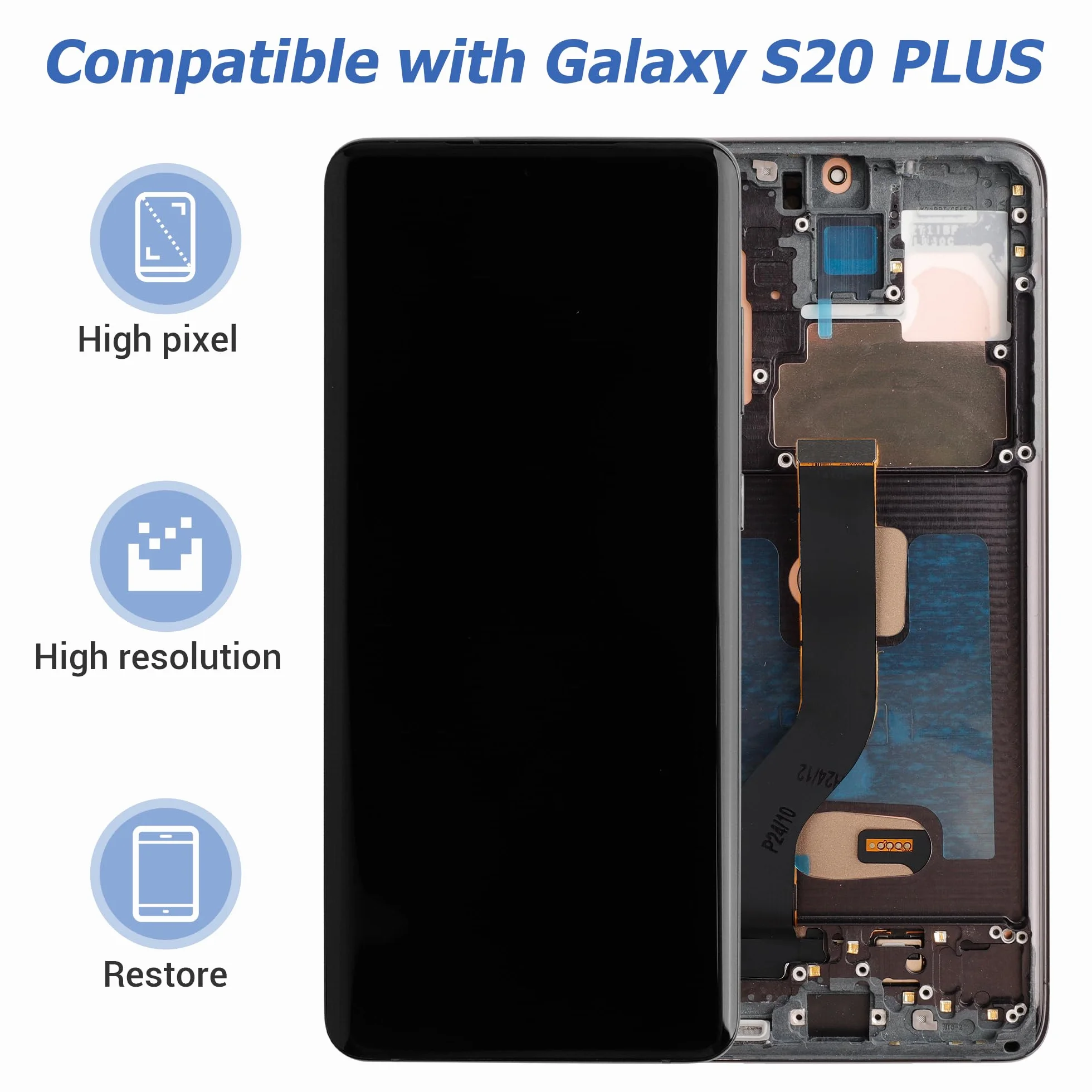 Zamiennik wyświetlacza OLED kompatybilny z Galaxy S20 Plus / S20+ [6,7"] SM-G985, SM-G985F, SM-G985F/DS LCD Touch Screen z funkcją zestawu narzędzi linii papilarnych