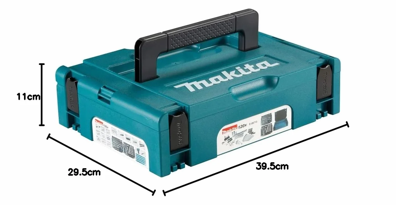 Makita Zestaw Narzędzi Ręcznych, Czarny/Niebieski, ‎39.5 x120 Elementów