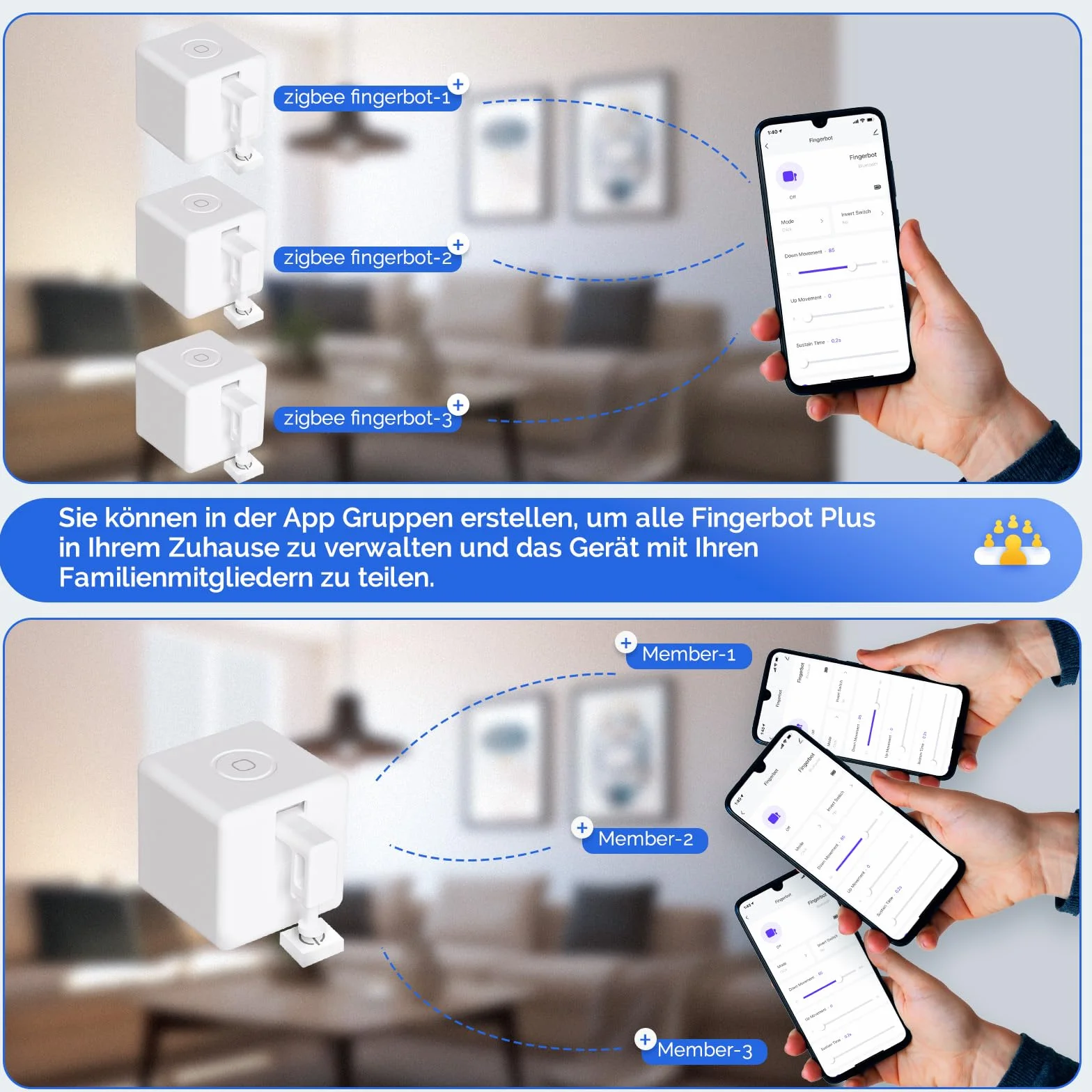 MOES ZigBee Fingerbot Plus Smart Switch Toggle-Smart Button Pusher Upgrade ze sterowaniem dotykowym, wymaga MOES Gateway do Alexa, Google Home i sterowania timerem