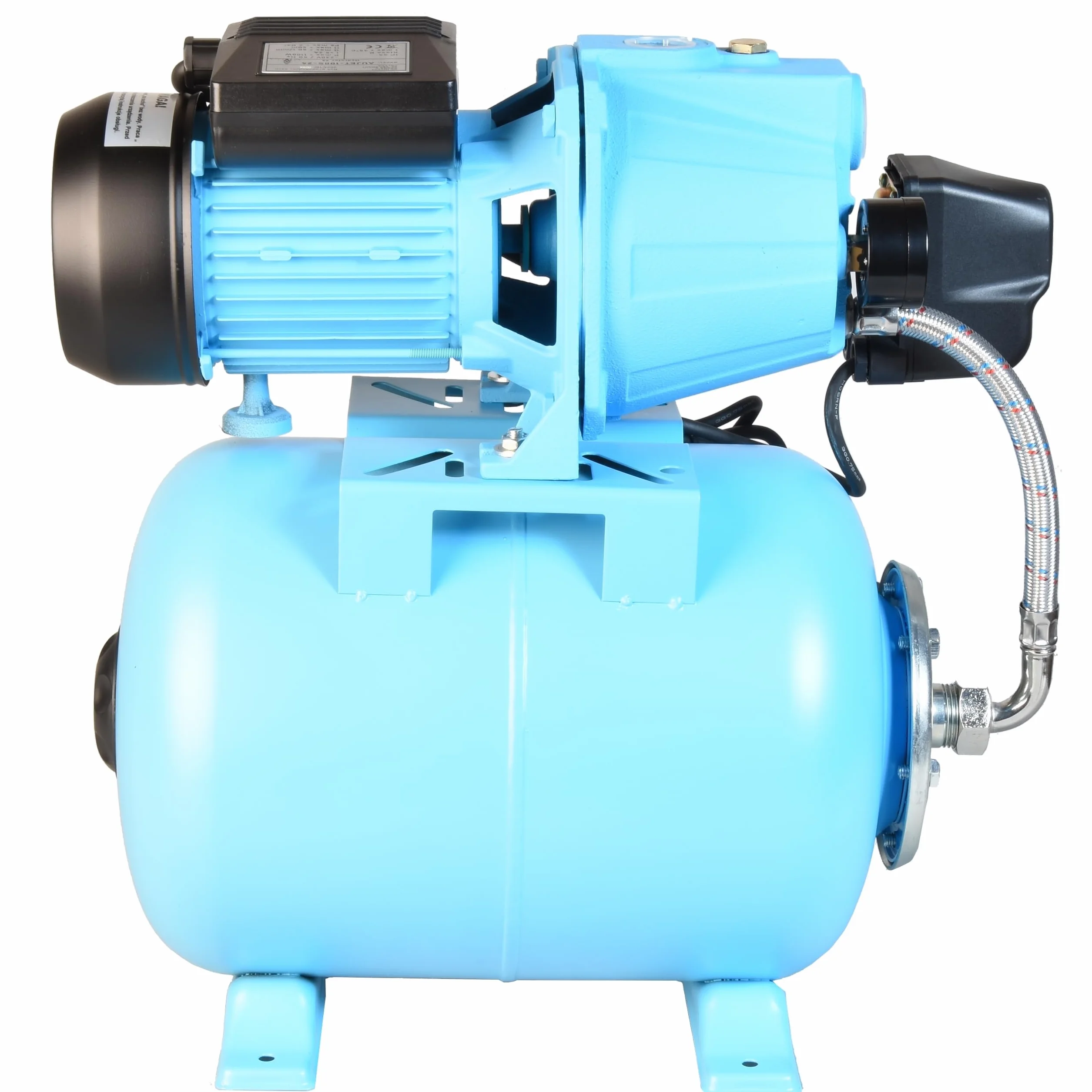 Hydrofor Domowy 24L Pompa Hydroforowa SET 100S (750 W, 3000 l/h, max. podnoszenie 42 m) Zbiornik Przeponowy na Wodę 24 Litry + Osprzęt PEŁEN ZESTAW ZŁOŻONY