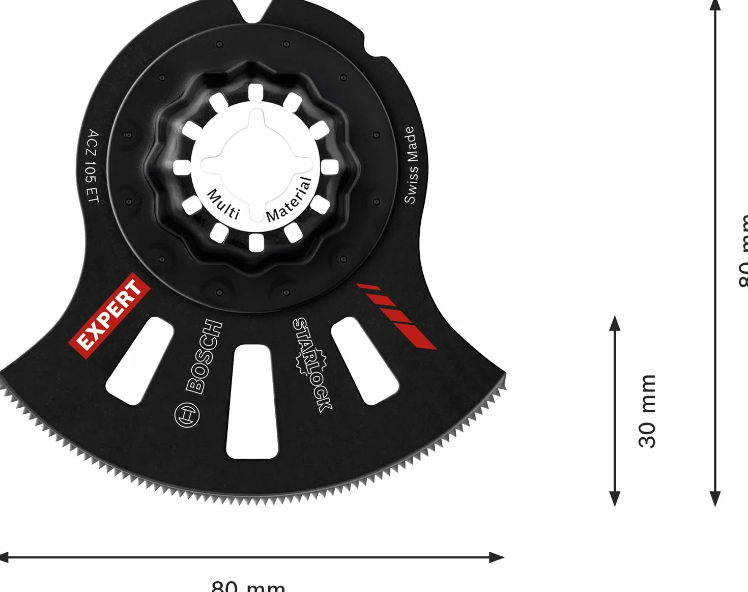 Bosch 1x Brzeszczoty segmentowe EXPERT Multi Material ACZ 105 ET (do Tworzywa włókniste GFK, CFK, Cegła, Ø 105 mm, Professional Akcesoria Narzędzie wielofunkcyjne)