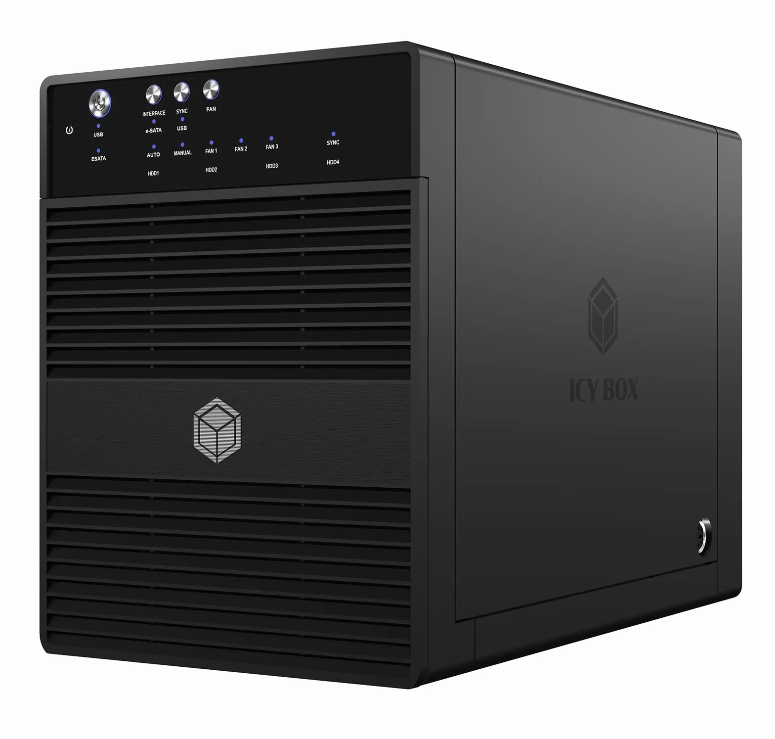 ICY BOX IB-3640SU3 Zewnętrzna 4-komorowa obudowa JBOD 3.5 SATA USB3 eSATA Hot Swap Silent