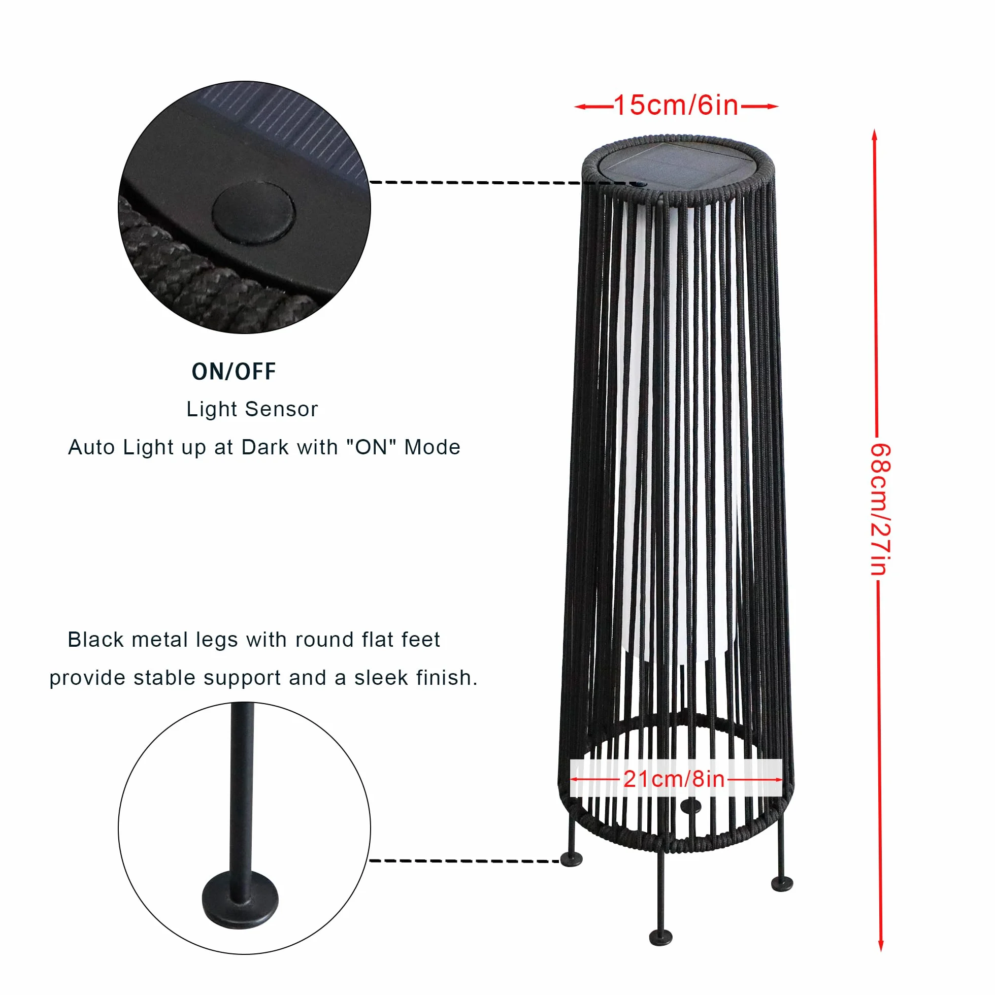TRIROCKS Lampa solarna do użytku na zewnątrz, wiklinowa, wodoodporna, do ogrodu, ogrodu, trawnika, jasnobrązowa, 2 szt