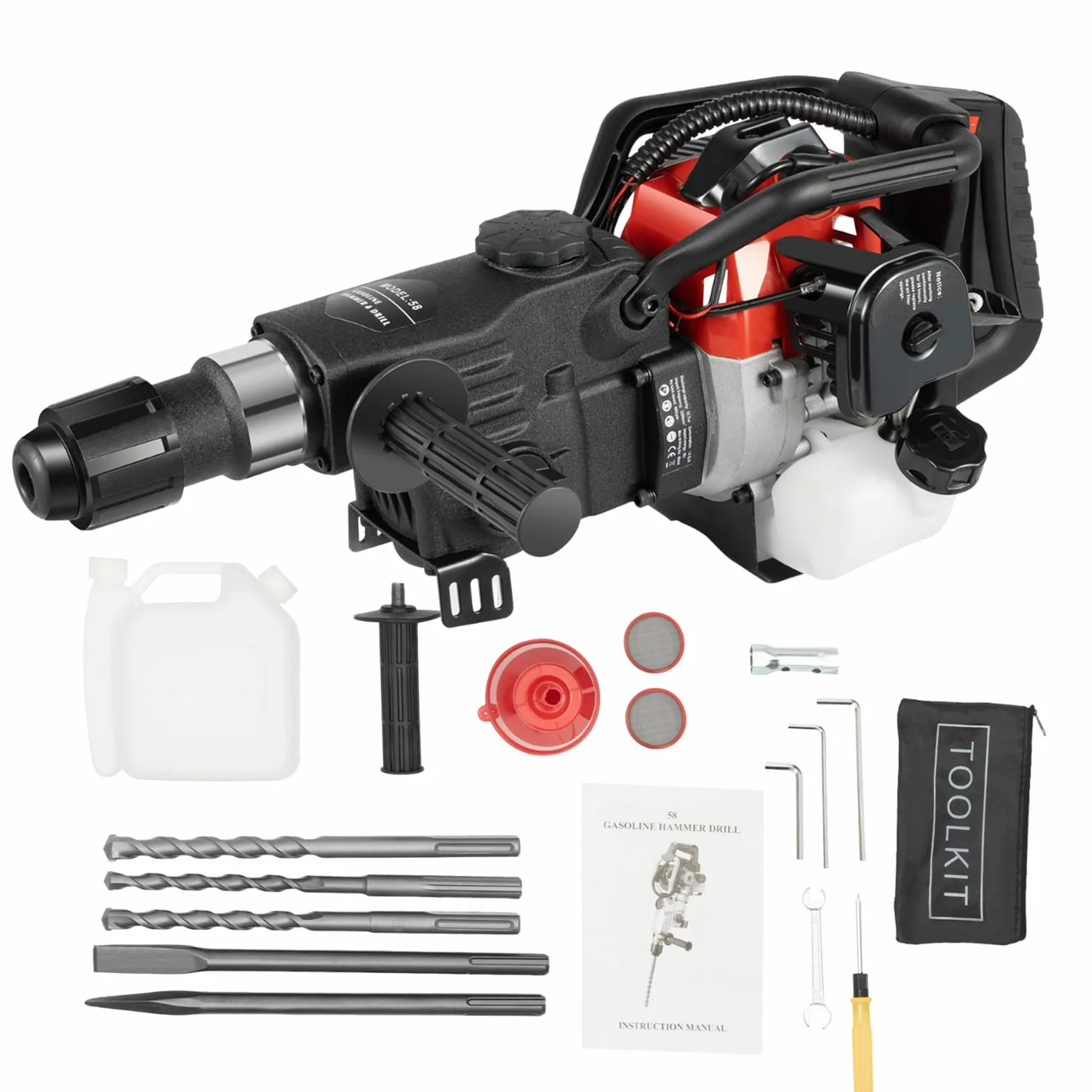 1800 W silnik spalinowy do łamania Jack Hammer Gas Breaker młotek pneumatyczny wiertarka 32,7CC