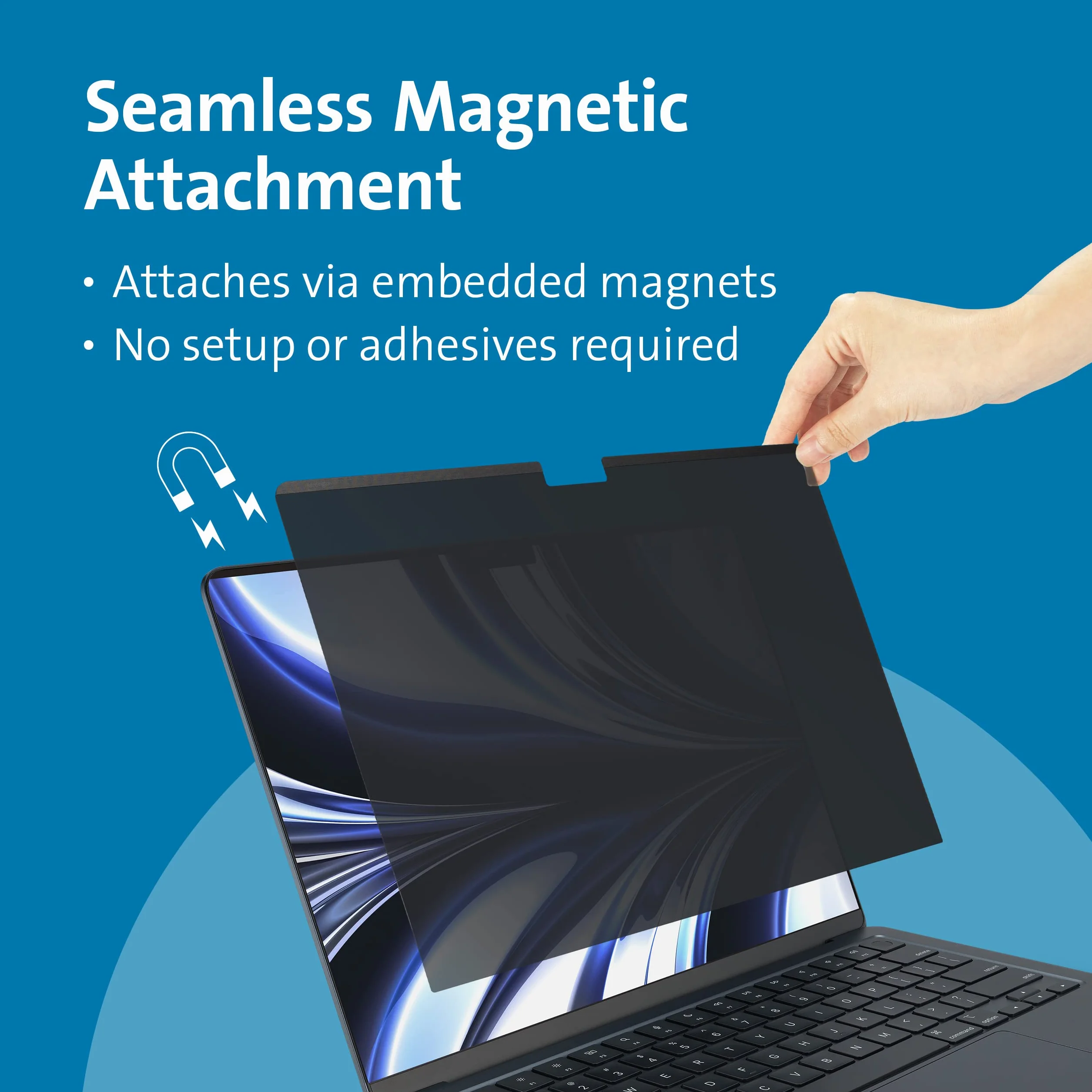 Kensington, Magnetyczny Filtr Prywatyzujący MagPro Elite do MacBooka Air 13,6" M2 2022, Przeciwodblaskowy, Redukcja Niebieskiego Światła, Łatwy Montaż (K58370WW)