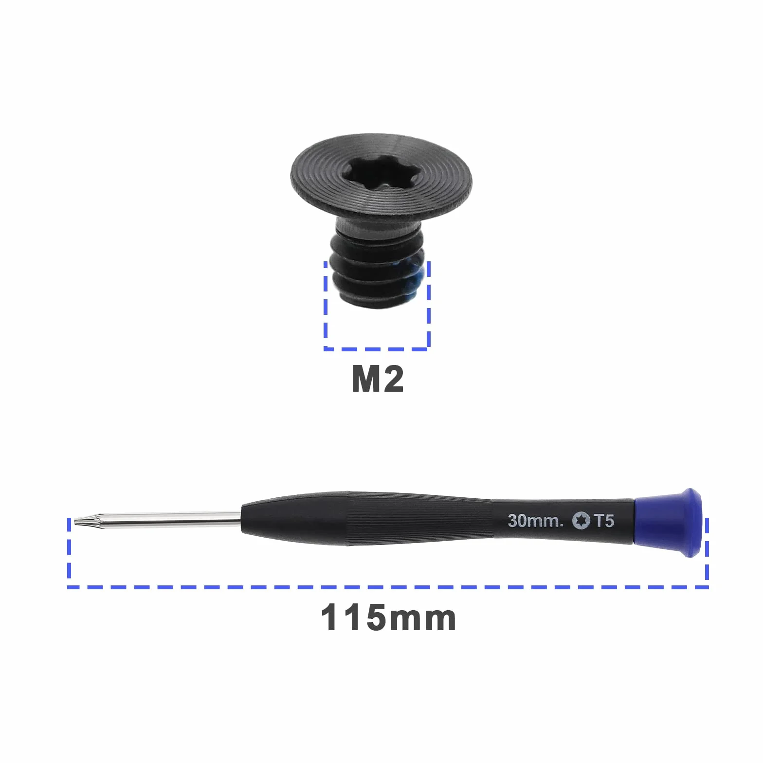 ECSiNG 20 szt. M2x3 Torx T5 śruby do dolnej obudowy laptopa ze śrubokrętem T5 Torx kompatybilne z Razer STEALTH 13,3 cala ostrze 15-calowe komponenty komputerowe ze stopu