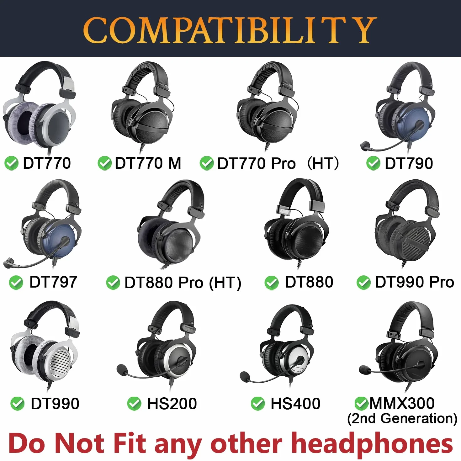 SOULWIT Osłona opaskę na głowę do Beyerdynamic DT770/DT770M/DT770Pro/DT770 Pro HT/DT 790/DT797/DT880/DT880Pro/DT880 Pro HT/DT990(Pro)/HS200/HS400/MMX 300(2nd Gen), podkładka headband część naprawcza