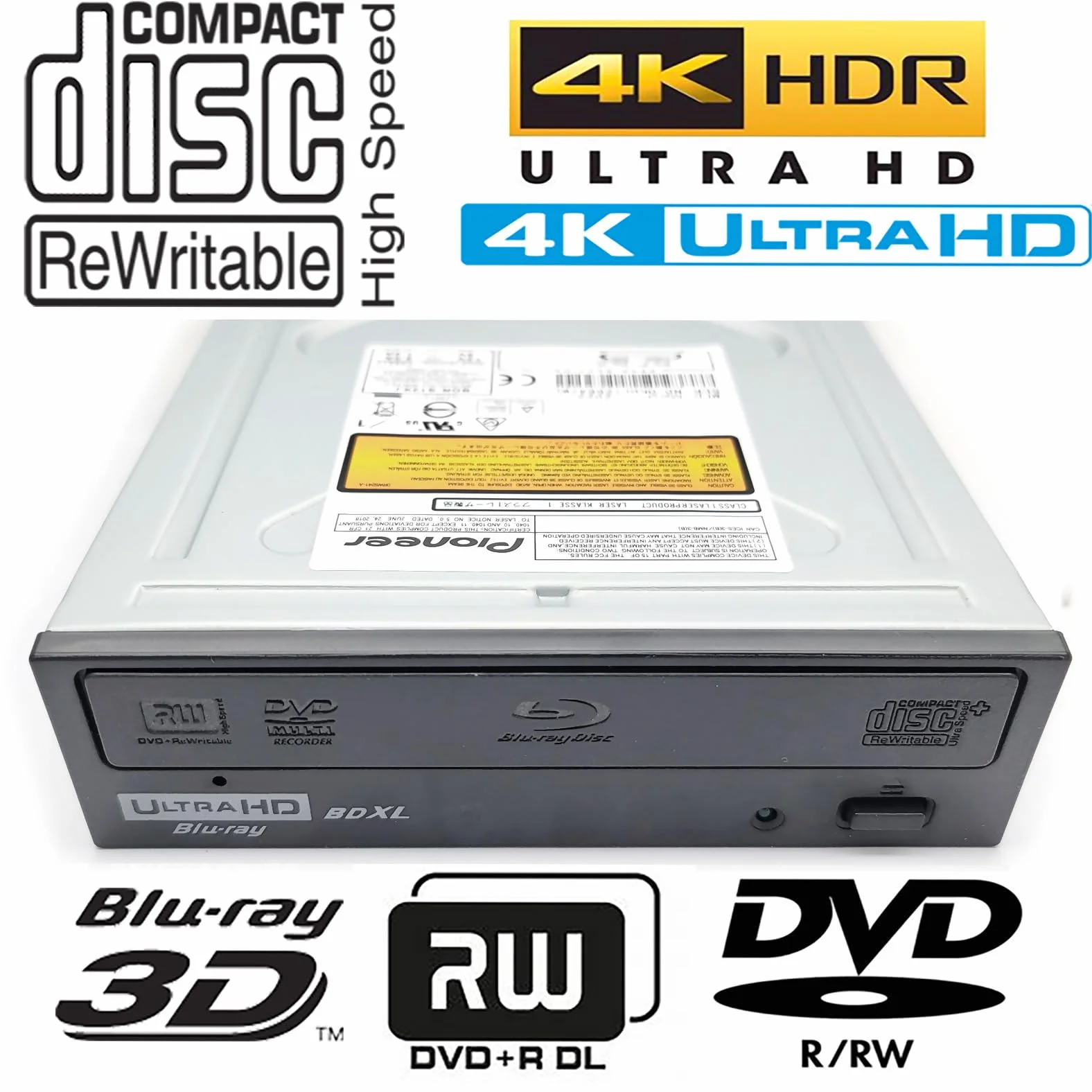 Komputer Tower 4K Ultra HD Blu-ray filmy nagrywarka BDXL, do Pioneer BDR-211UBK BDR-211EBK, Super Multi 16X BD-RE TL QL DVD+R/RW DL CD-RW Writer wewnętrzny napęd optyczny zamiennik