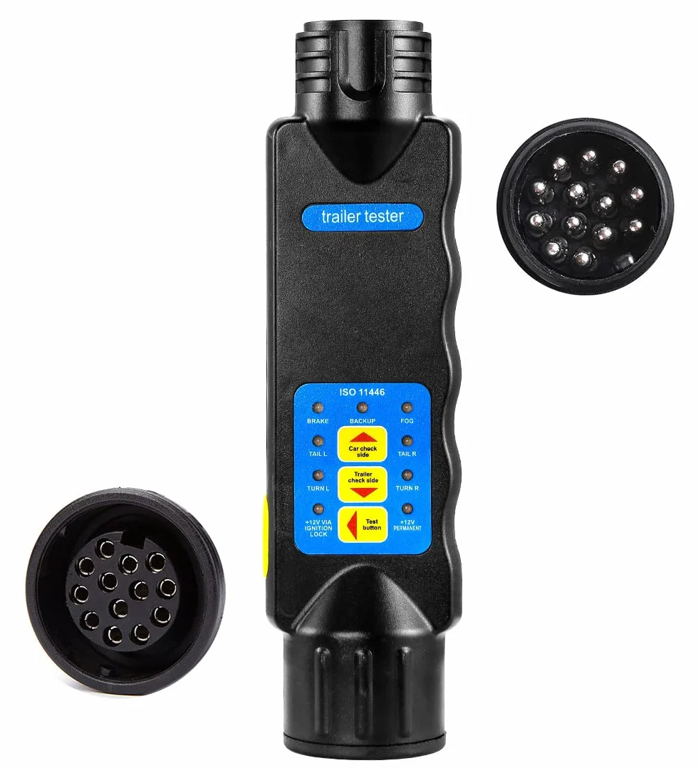 tester wtyczek do przyczepy, tester obwodu okablowania światła przyczepy, 12 V, 13-pinowy