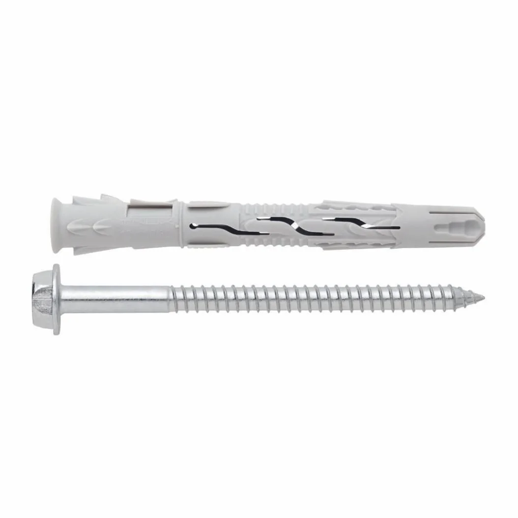 Index Fixing Systems t-nux E – zestaw 50 uniwersalnych kołków, wysoka wydajność, śruba sześciokątna (powłoka, ocynkowana, nylon), TNUXE10160