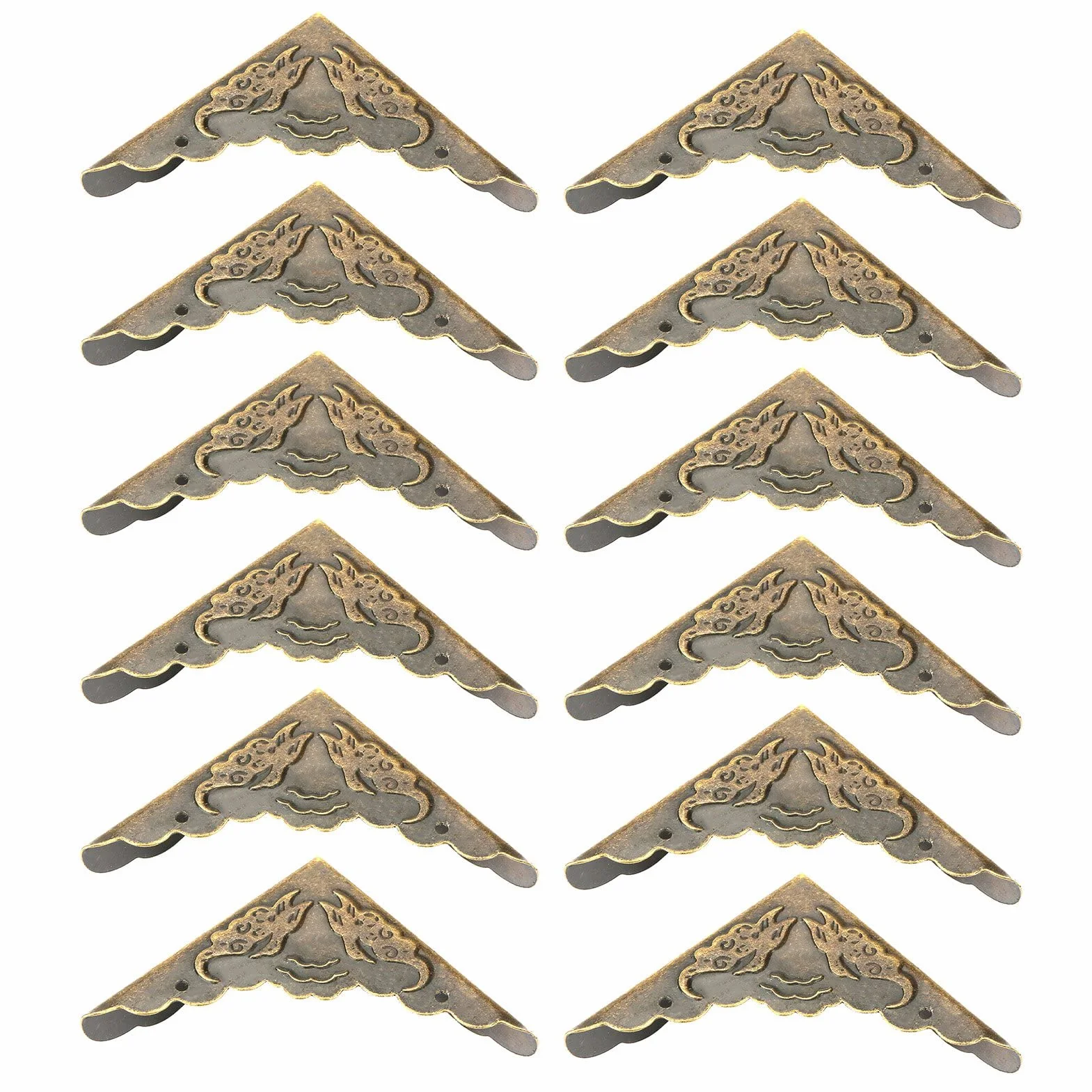 12 stücke Eckenschutz Vintage Bronze Eisen Dekorative Füße für Holzkiste Rand