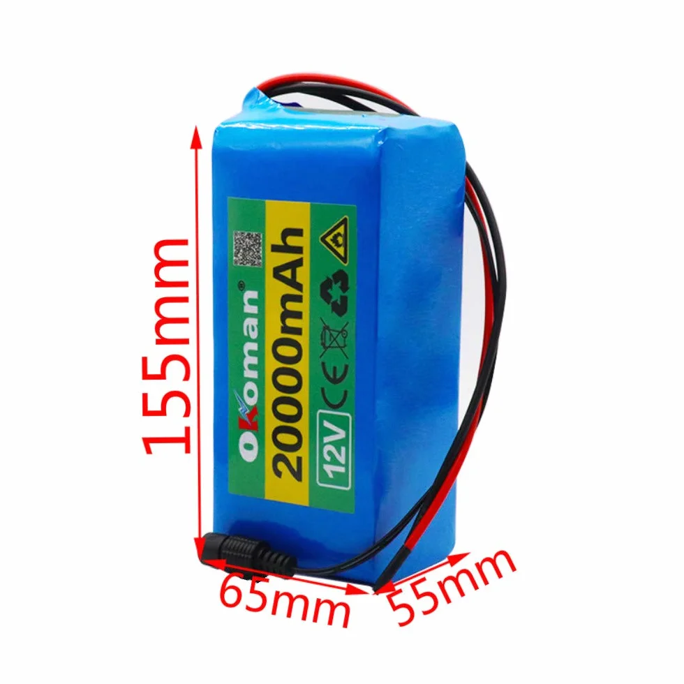 Nowy akumulator 3s8p duża pojemność 12 V 20 Ah 3s8p płyta ochronna do akumulatora litowego 12 V 20 000 mAh + ładowarka