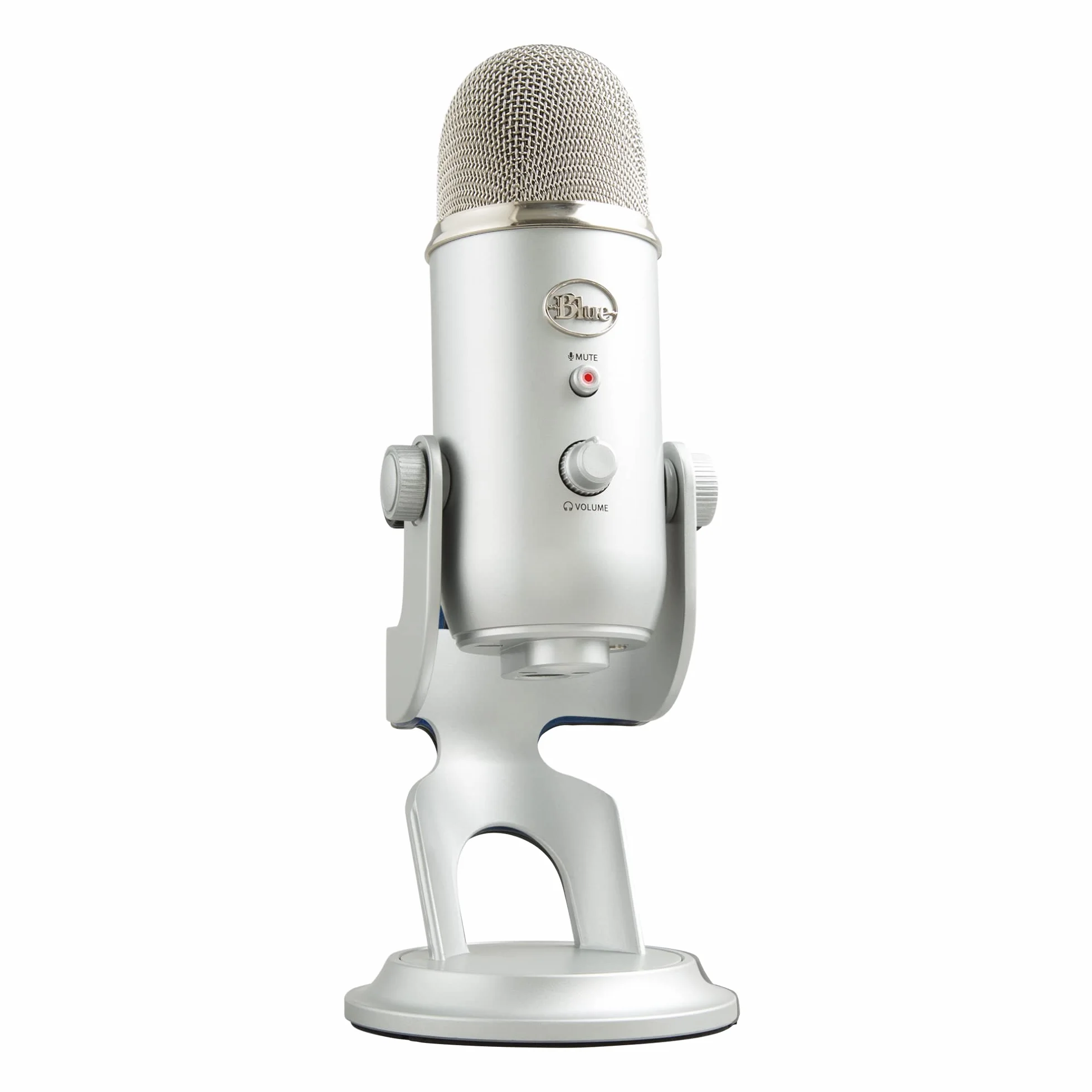 Blue Yeti Mikrofon USB do PC, Mac, Gaming, Streaming, Podkasty, Mikrofon Kondensacyjny do Studio i Komputera, Blue VO!CE, 4 Sposoby Wychwytywania Dźwięku, Plug and Play - Srebro
