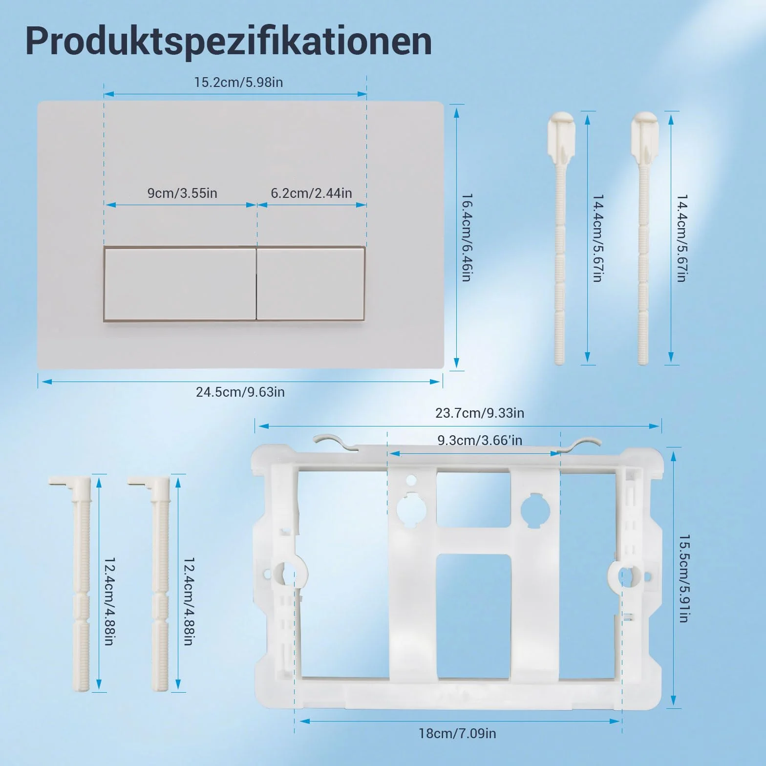 Panel przycisków Panel przycisku spłuczki Akcesoria do zbiorników WC kompatybilny z Geberit Sigma01, UP300 i UP320, funkcja podwójnego spłukiwania.(Biały)
