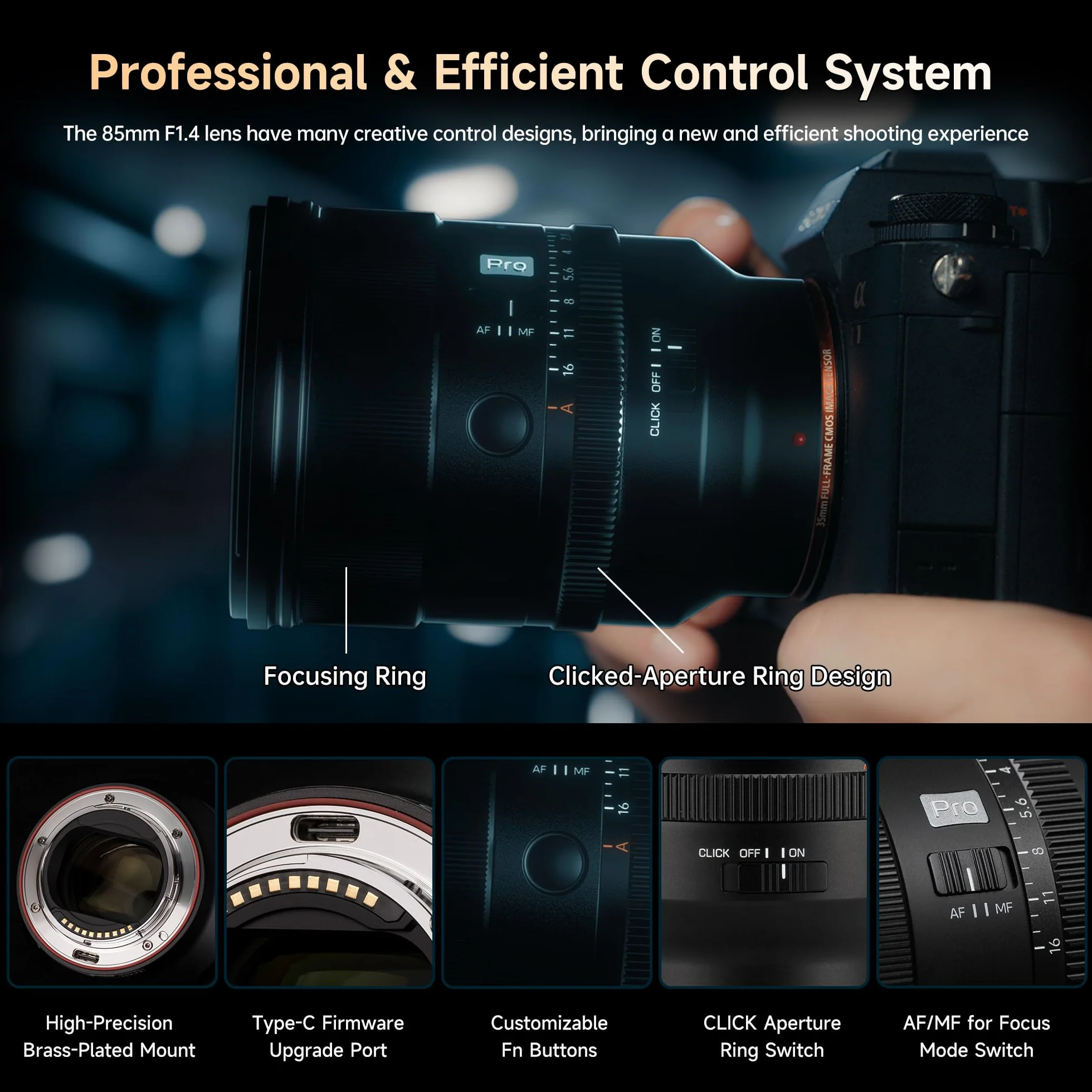 VILTROX AF 85 mm F1.4 Pro FE Full Frame Sony E Obiektyw portretowy z autofokusem