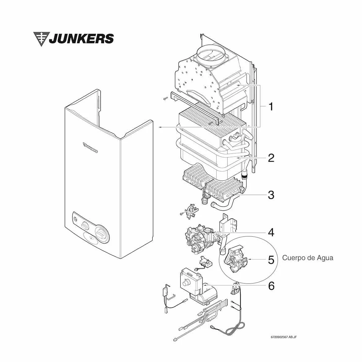Recamania Korpus wody do podgrzewaczy wody Junkers Minimaxx WR11 / WRD11 - kod 8707006286, 8738710118
