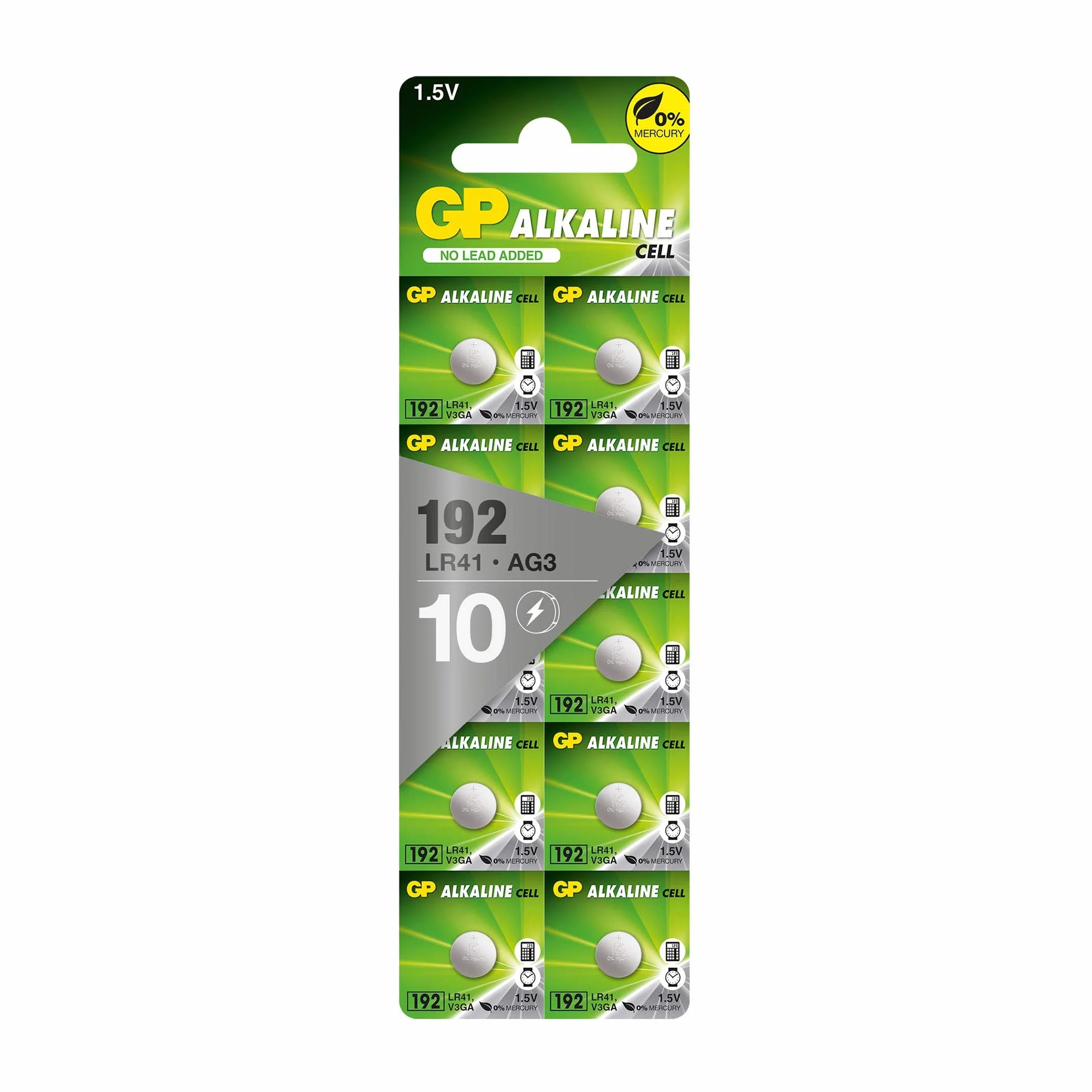 Gp GPPBA192F005 Bateria Jednorazowa, Srebrny, 10 sztuk x 192 (LR41)