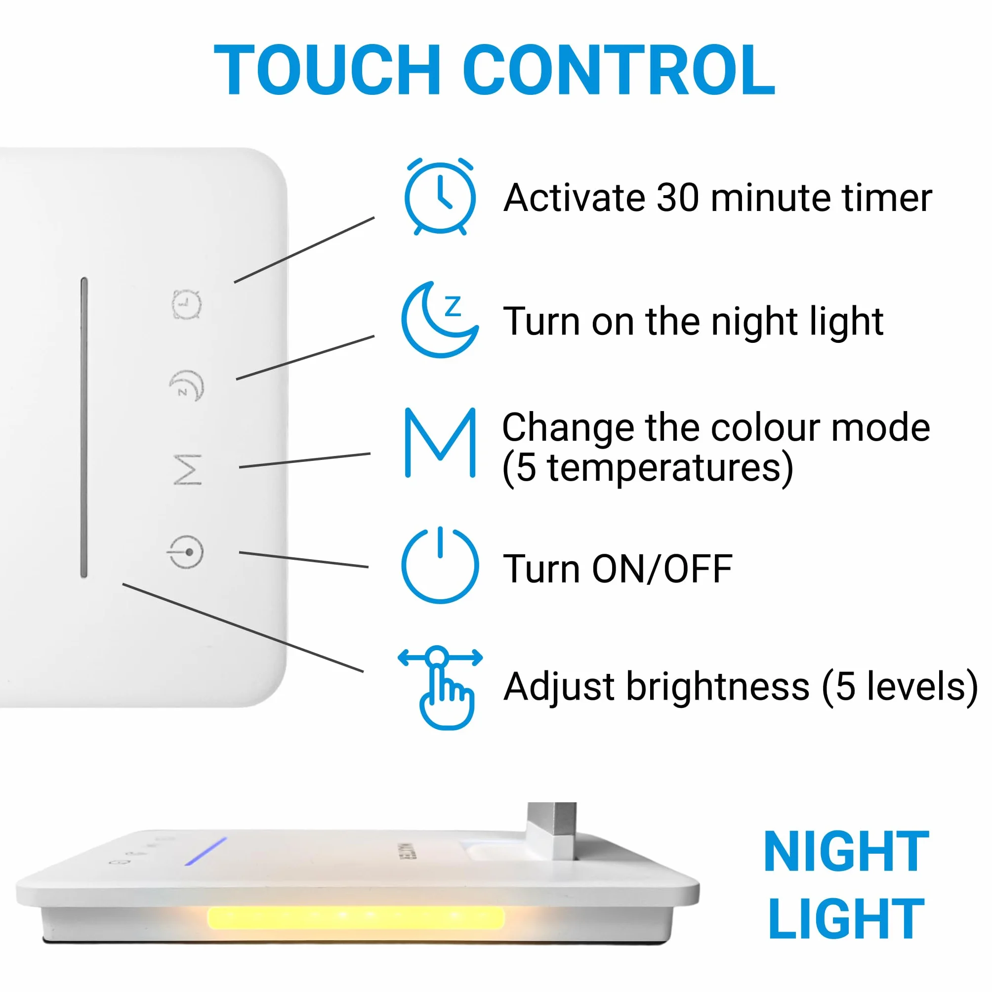 Maxter Lampa Biurkowa LED 6W 550lm USB Akumulatorowa