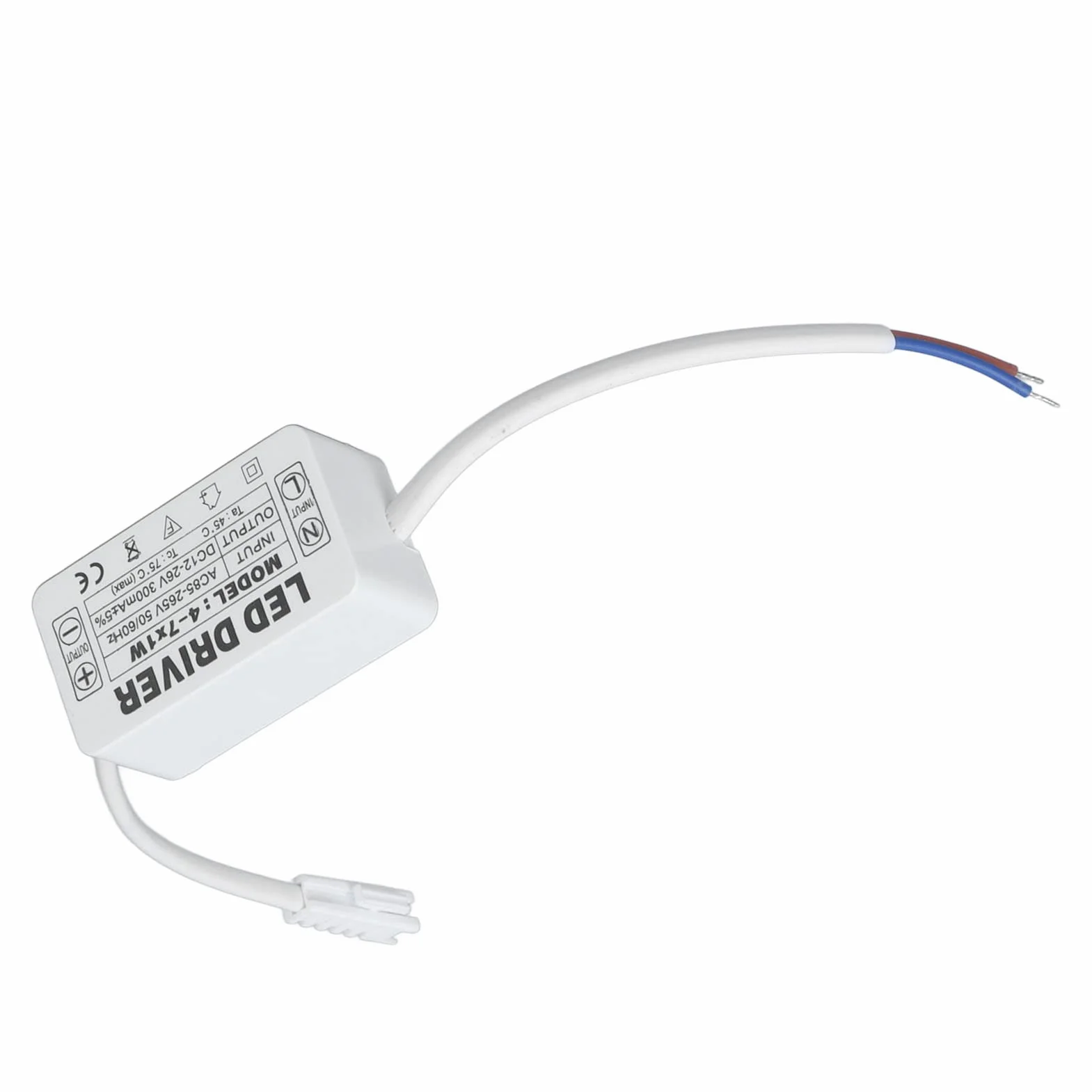 Pissente Zasilacz LED Driver Transformator 4-7X1W 300mA Stały Prąd AC85-265V Wejście DC12-26V Wyjście z Najwyższej Jakości Przewodami do Oświetlenia LED DIY