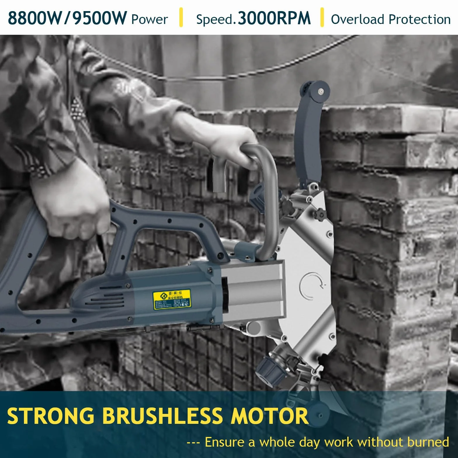 Piła do betonu 270 mm, profesjonalna piła do cięcia kamienia na mokro i sucho, silnik 8800 W/9500 W, w tym diamentowa tarcza murarska, linia wodna i pompa, tnie drewno, metal, plastik,8800W