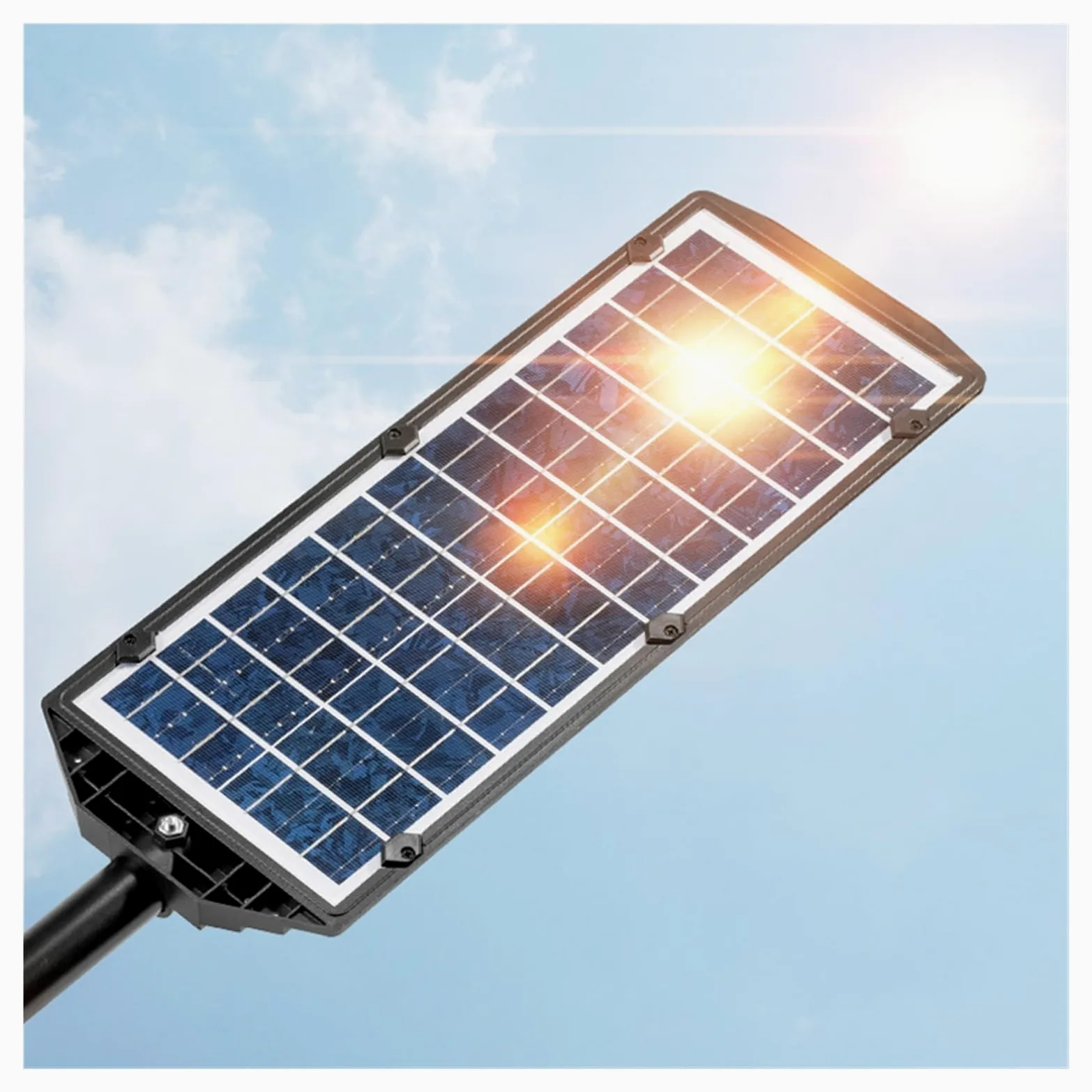 Lampy Solarne ZewnęTrzne, Lampa uliczna LED Silne światło Trzy rzędy lamp ulicznych Solar Garden Light Indukcyjna lampa uliczna Oświetlenie zewnętrzne Bardzo Szeroki KąT śWiecenia(W7101B-4)