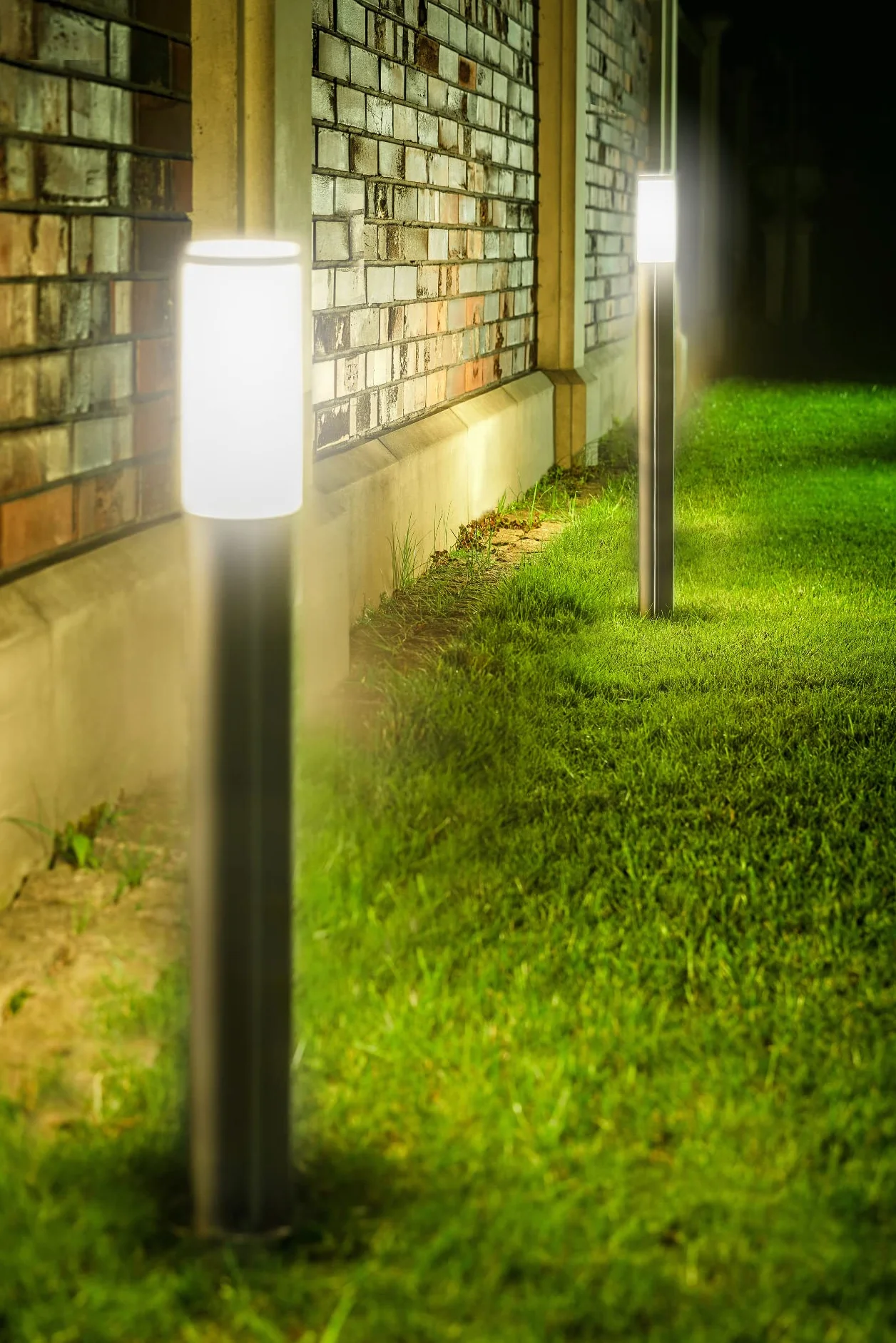 CGC ASTER Zewnętrzna latarnia/lampa słupkowa 100 cm ze stali nierdzewnej do ogrodu, patio, ganku, tarasu, ścieżki, podjazdu 220-240V, E27, IP54