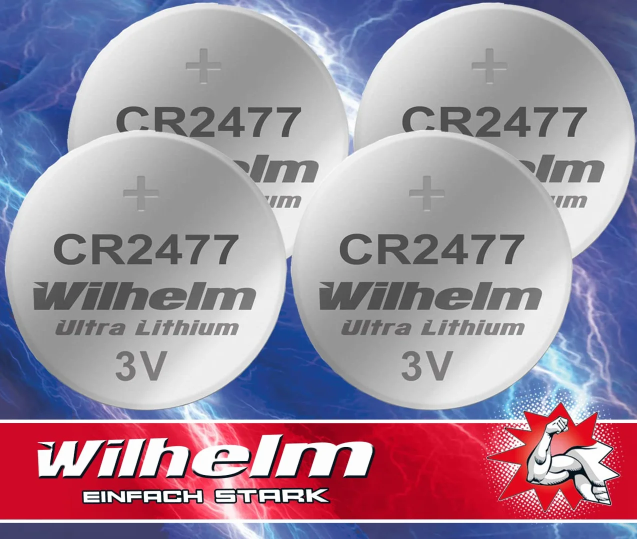 4 x CR2477 CR 2477 WILHELM bateria guzikowa litowa 3V 1070 mAh ø24 x 7,7 mm bateria DL2477