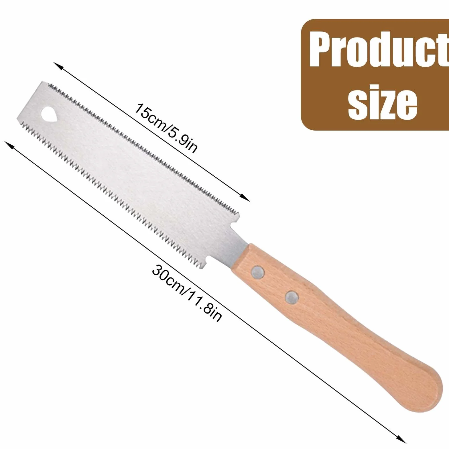 Japońska piła ręczna, piła do drewna Molbory, 150 mm, piła ciągnąca z ergonomicznym drewnianym uchwytem, japońska piła, piła ręczna, lekka piła ciągnąca do precyzyjnego cięcia twardego i miękkiego