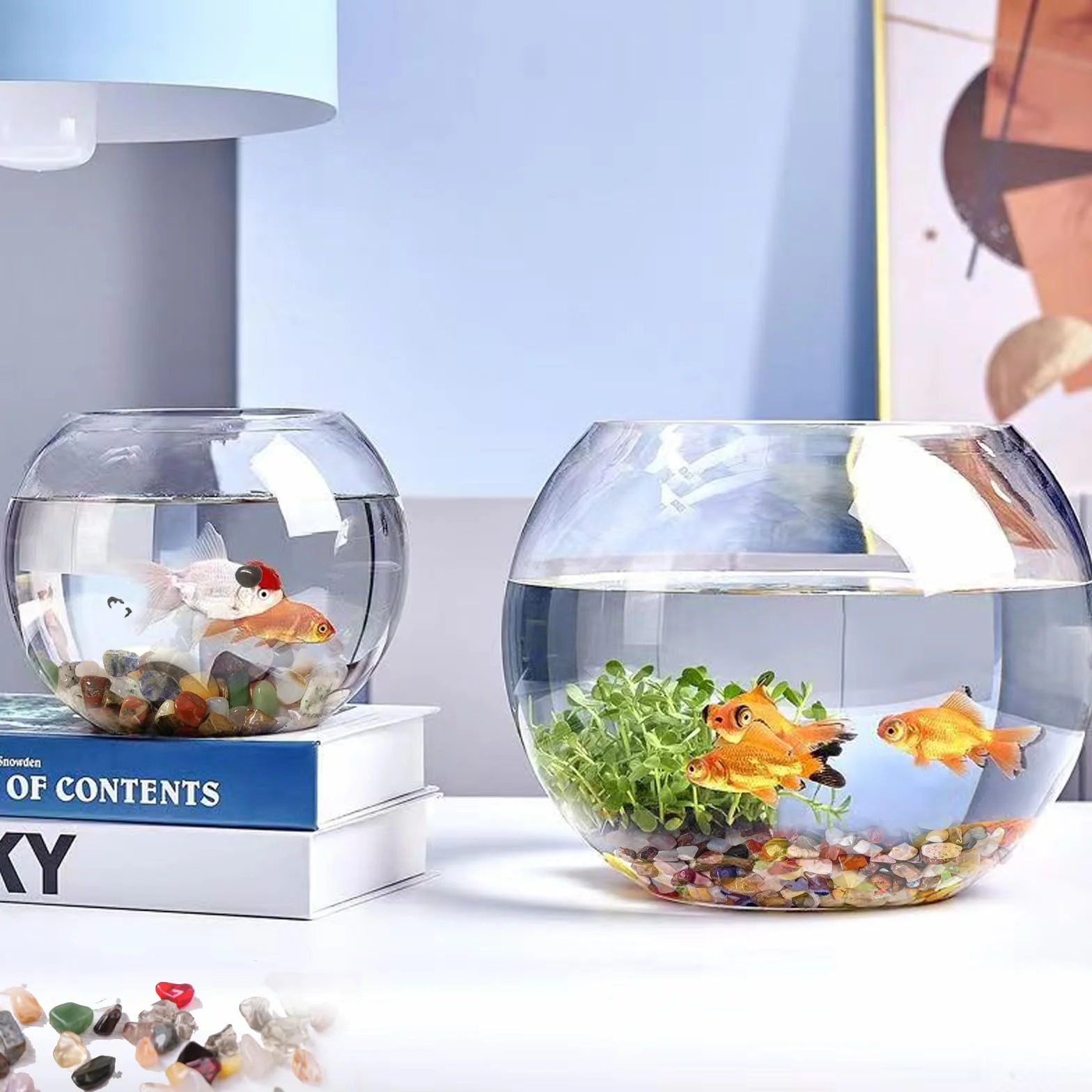 Zestaw kamieni szlachetnych, 300 g, kolorowe kamienie, 2 rozmiary, agat, kamienie półszlachetne, mieszanka naturalnych agatów, kolorowe kamienie bębnowe do poszukiwania skarbów i dekoracji
