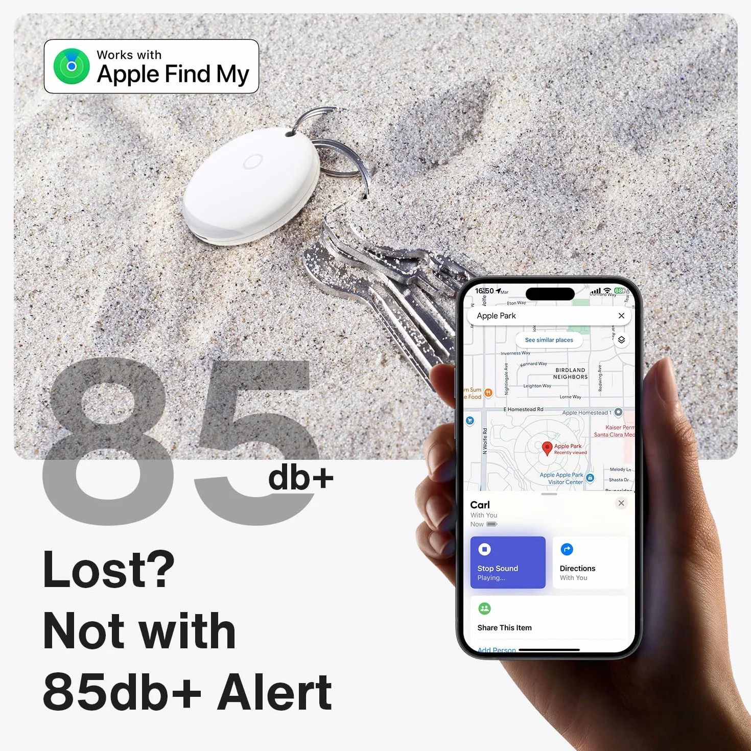 iVANKY Smart Tag Air Tracker Bluetooth 5.2 dla Apple Find My, IP67, 85dB+, 2 szt