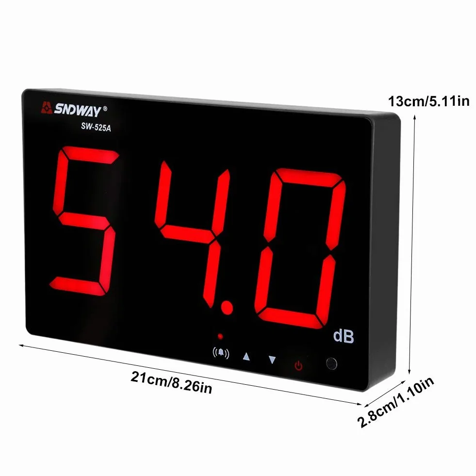 Wall-mounted Sound Decibel Meter,Fast Responding Real Time Monitoring 9.6 Inch LCD Digital Display Environmental Noise Volume Meter 30~130dB