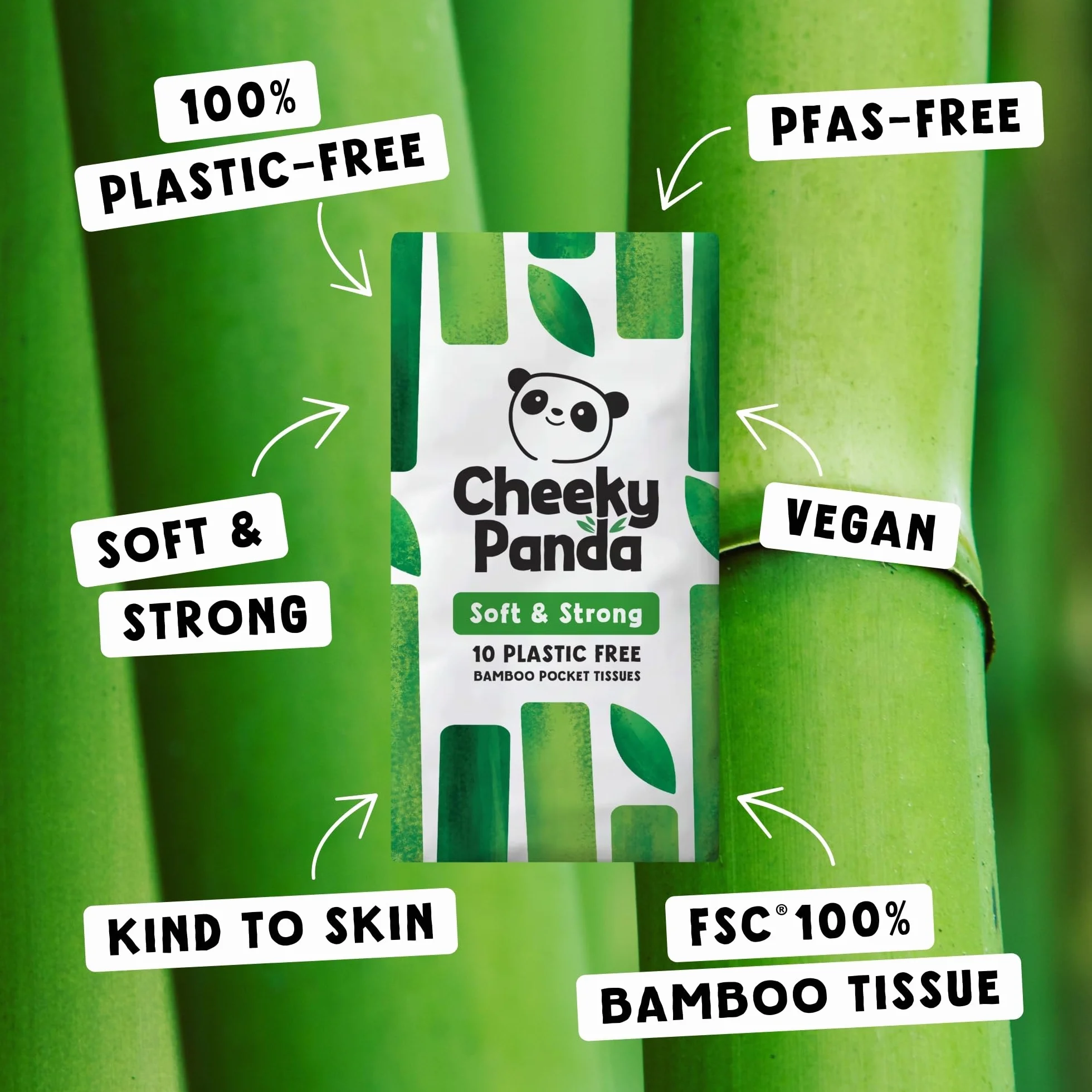 The Cheeky Panda Chusteczki, Biały, 10 szt.