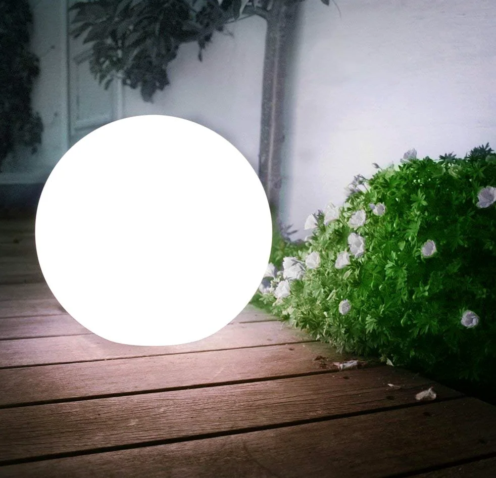 Green Blue GB168 4 x zewnętrzna lampa solarna, kula solarna, kula świetlna, oświetlenie ogrodowe (biała, 4 sztuki – 30 cm)