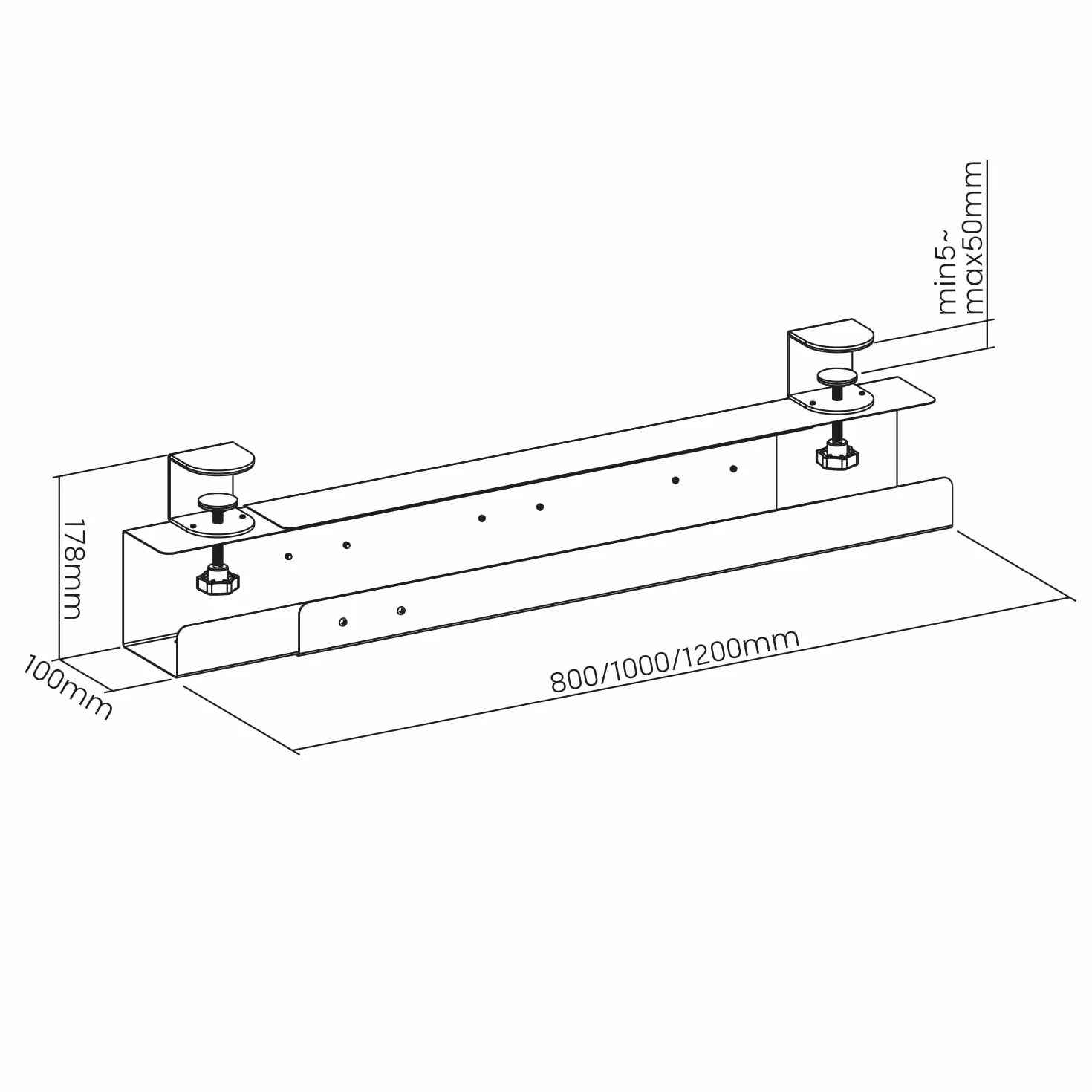 Organizer podbiurkowy na kable Maclean, 5kg max, MC-333