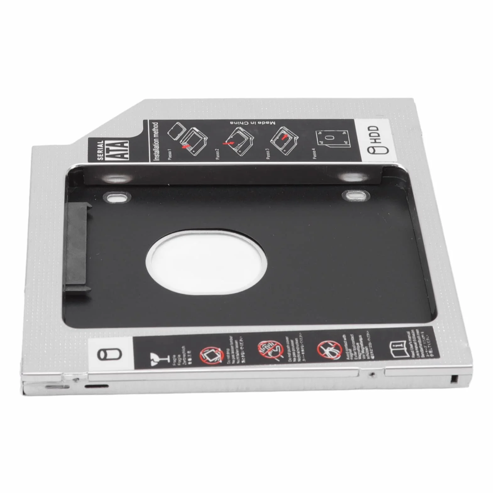 SATA do SATA 2nd SSD HDD Dysk Twardy Caddy, Uniwersalny 9.5mm 2.5in SSD HDD Dysk Twardy Caddy Konwerter Dysku SSD ze Stopu Aluminium, do Gniazda Napędu CD DVD ROM