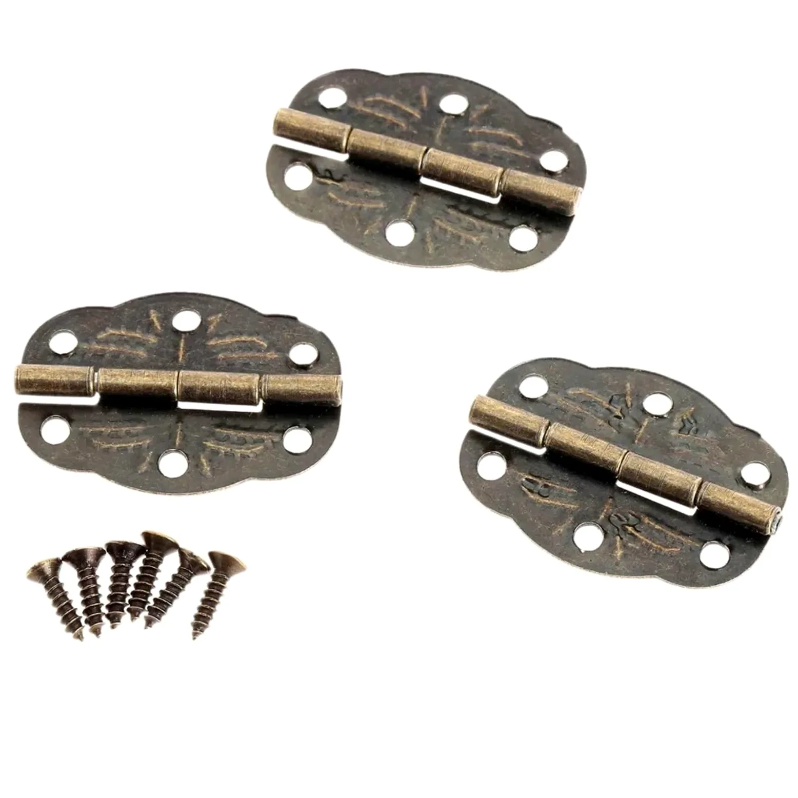 20 sztuk 30x22mm antyczne meble dekoracyjne zawiasy do drewnianego prezentowego pudełka z biżuterią Decor okucia sprzęt meblowy ze śrubą