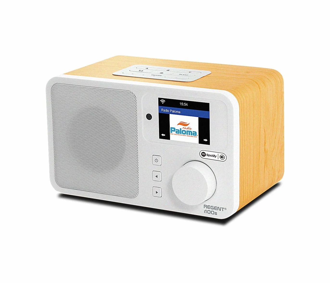 REGENT i100s radio internetowe ze SPOTIFY Connect WI-FI wifi Radio cyfrowe radio kuchenne Bluetooth głośnik alarm budzik Minutnik drzemki LCD Color display (White)