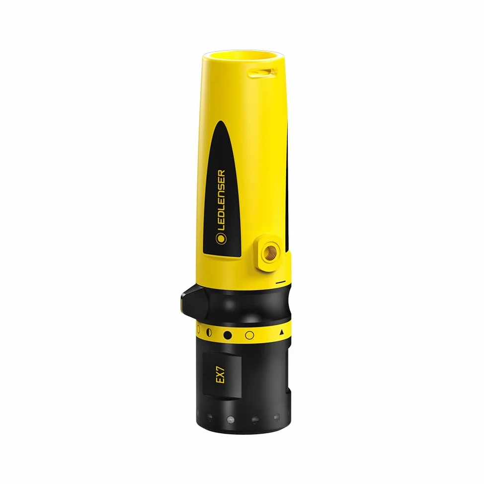 Ledlenser EX7 solidna warsztatowa lampa latarka kieszonkowa LED, z możliwością ustawiania ostrości, zasilanie bateryjne 3x AA, z zabezpieczeniem przeciwwybuchowym strefy EX 0/20, 200 lm, IP68, 120 m